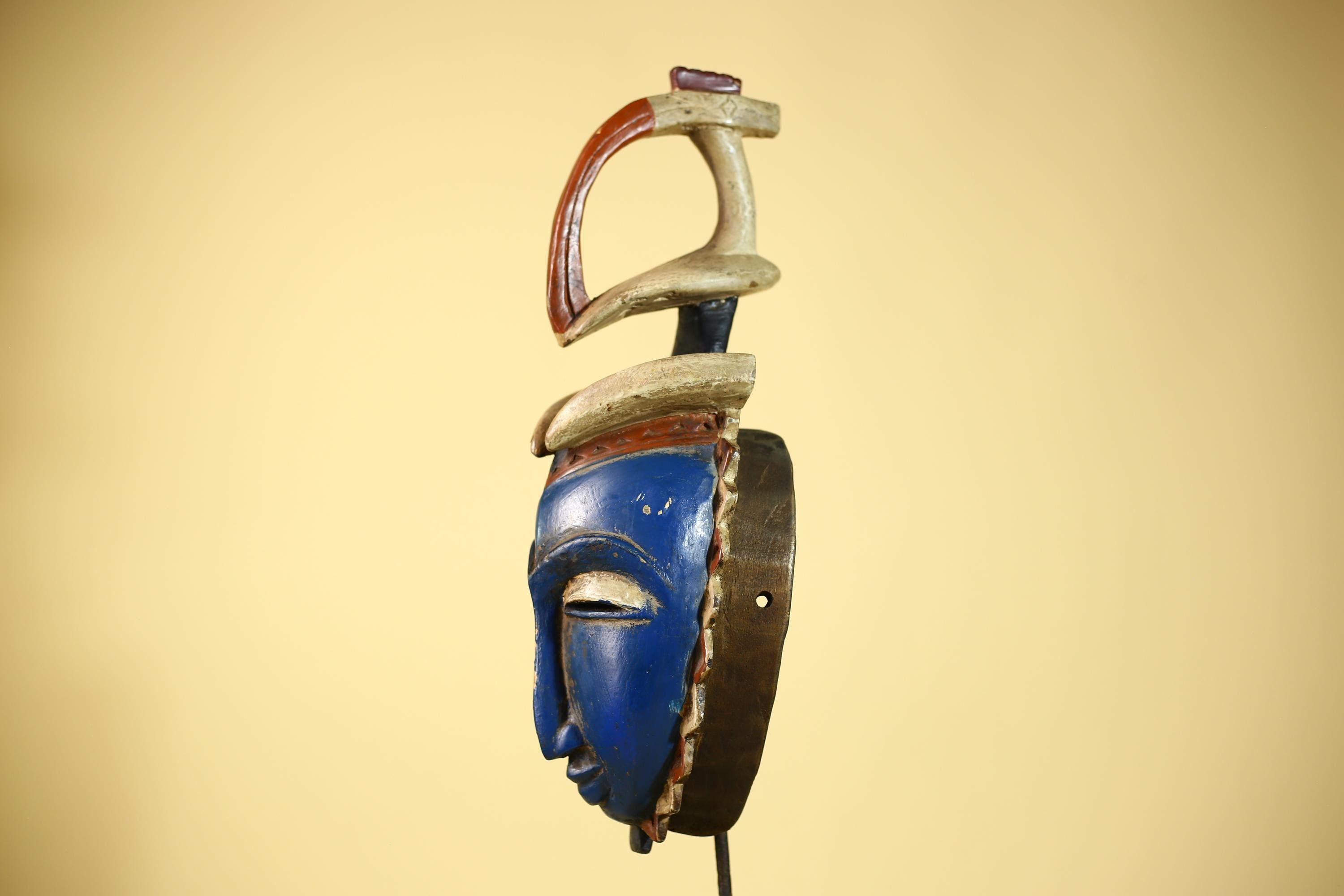 Handcrafted African Baule Mask Vintage Tribal Wooden Mask African Wall Art-G6090
