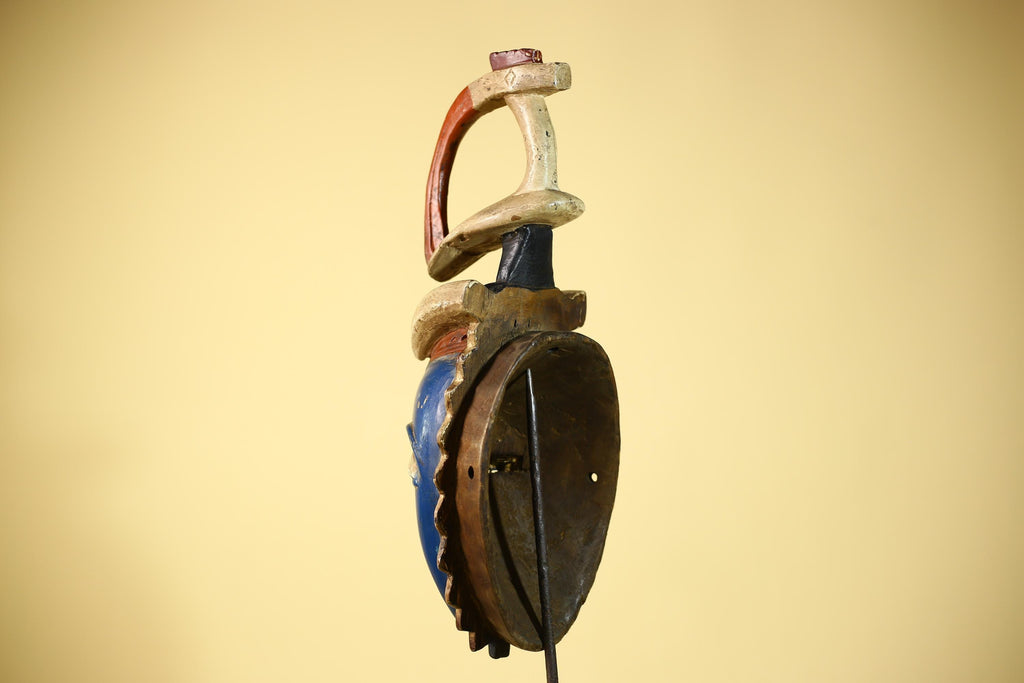 Handcrafted African Baule Mask Vintage Tribal Wooden Mask African Wall Art-G6090