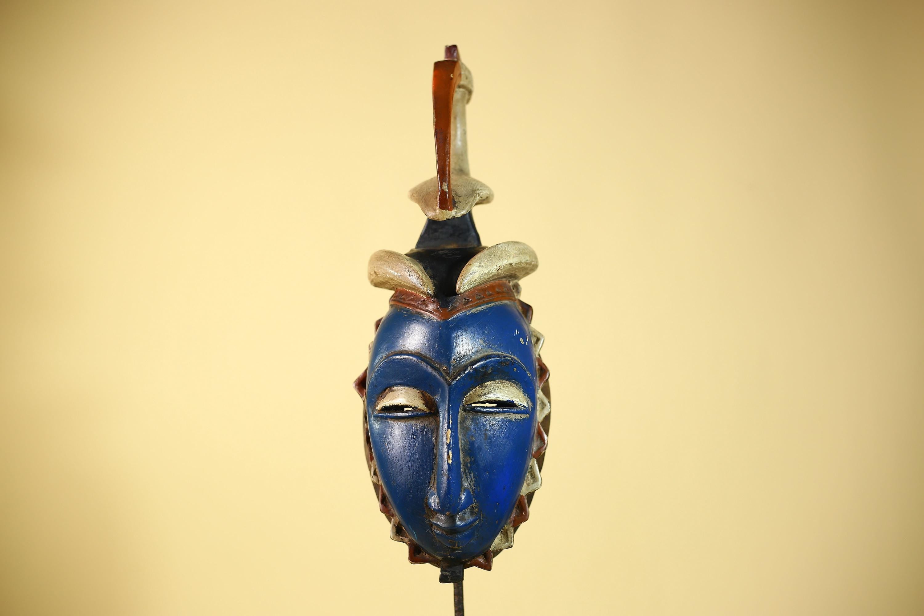 Handcrafted African Baule Mask Vintage Tribal Wooden Mask African Wall Art-G6090