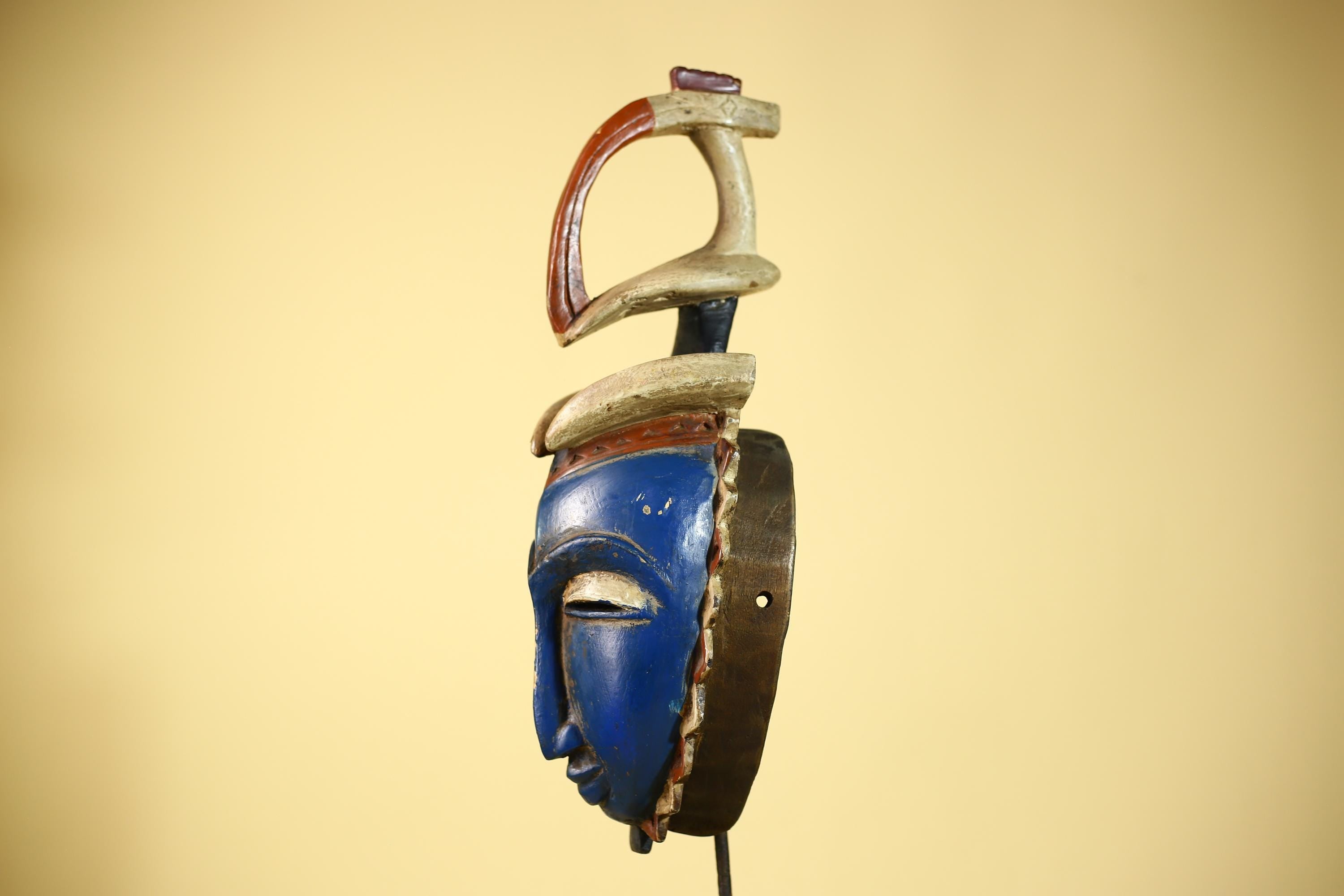 Handcrafted African Baule Mask Vintage Tribal Wooden Mask African Wall Art-G6090