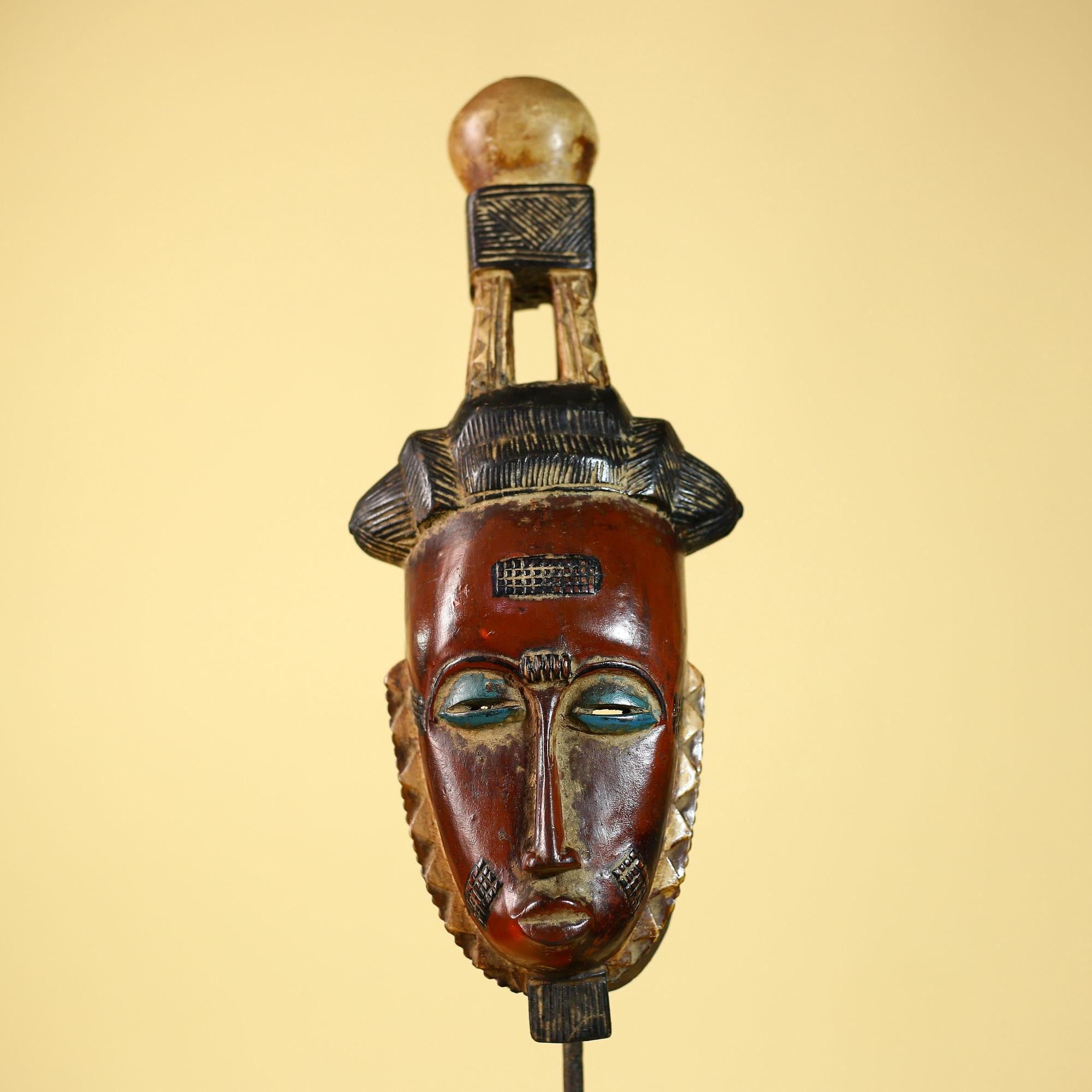 African Mask Guro Tribal Wooden African Art Vintage Handmade Wall Decor-G6092