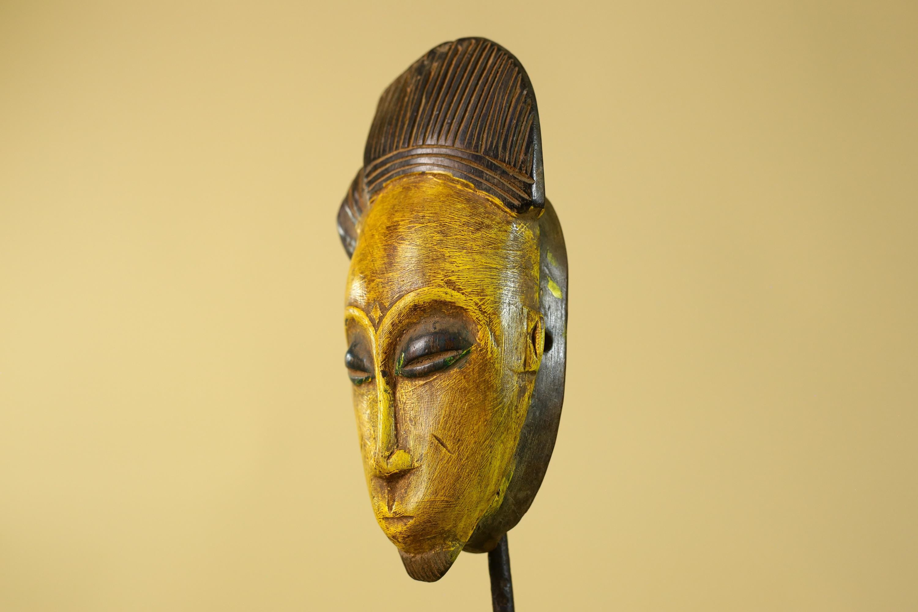 African Wooden Mask Baule Style- Tribal Mask Wall Art-G6194