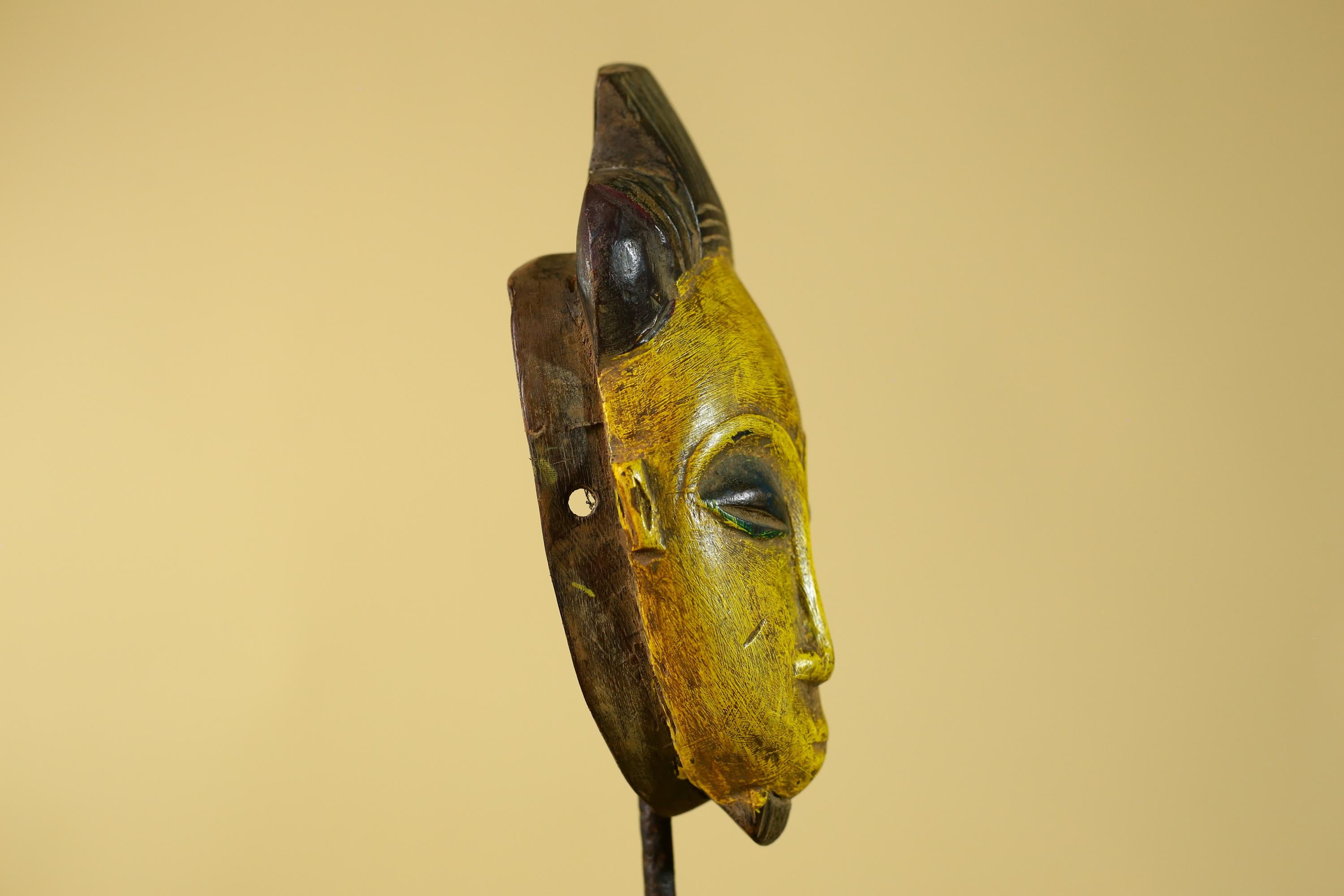 African Wooden Mask Baule Style- Tribal Mask Wall Art-G6194