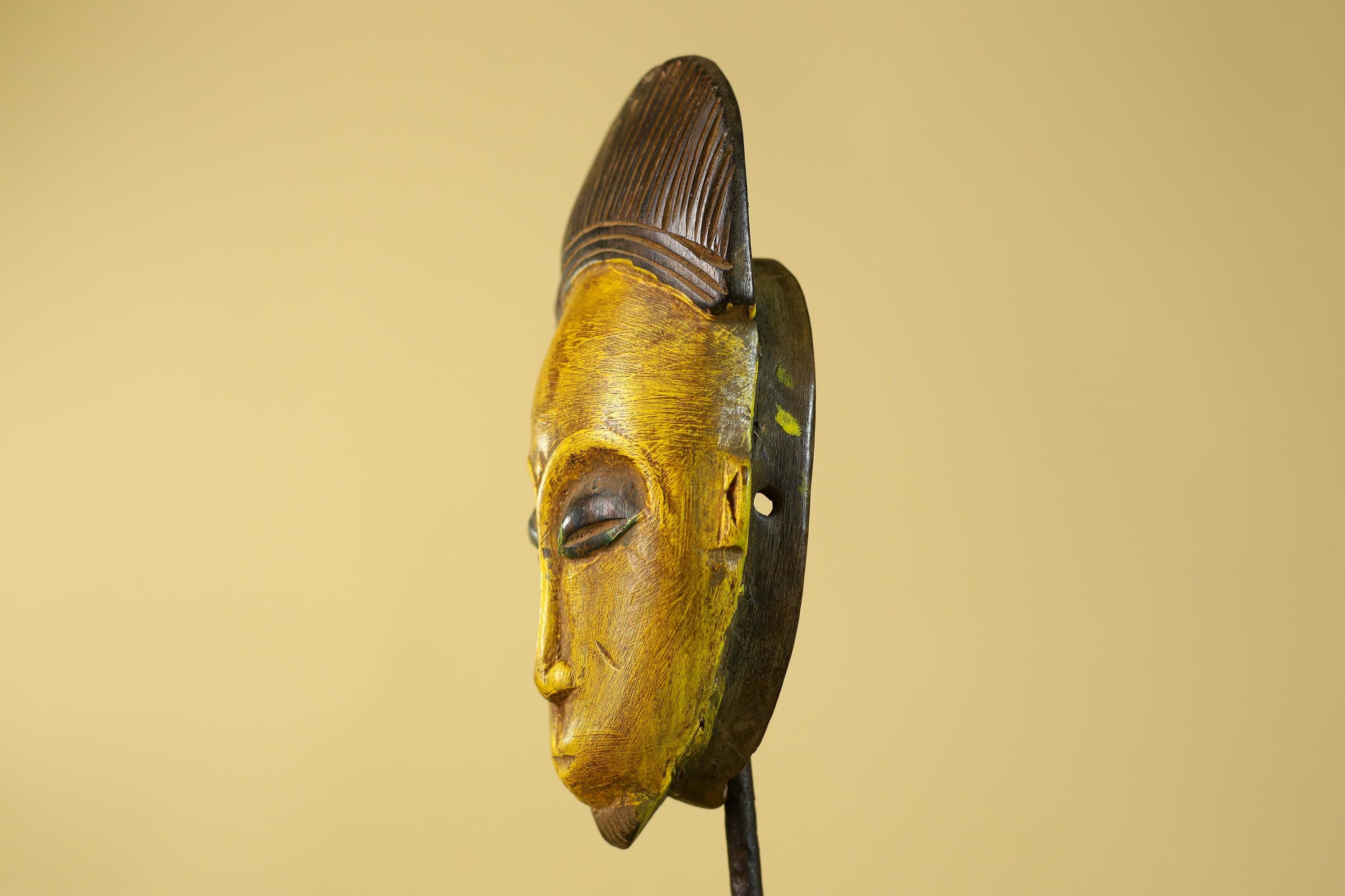 African Wooden Mask Baule Style- Tribal Mask Wall Art-G6194