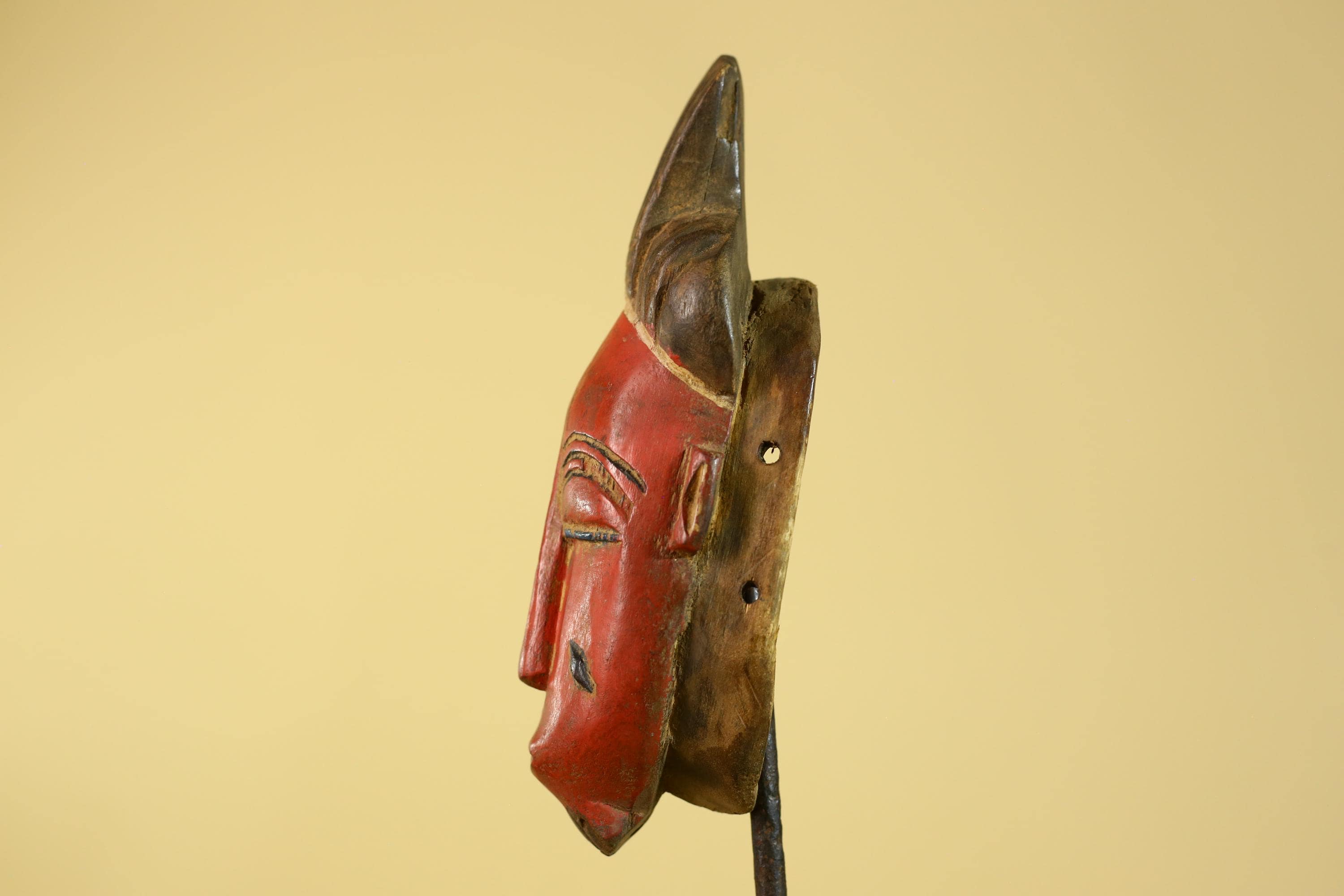 African Wooden Baule Face Mask- Vintage Tribal Art  Wall Decor-G6195