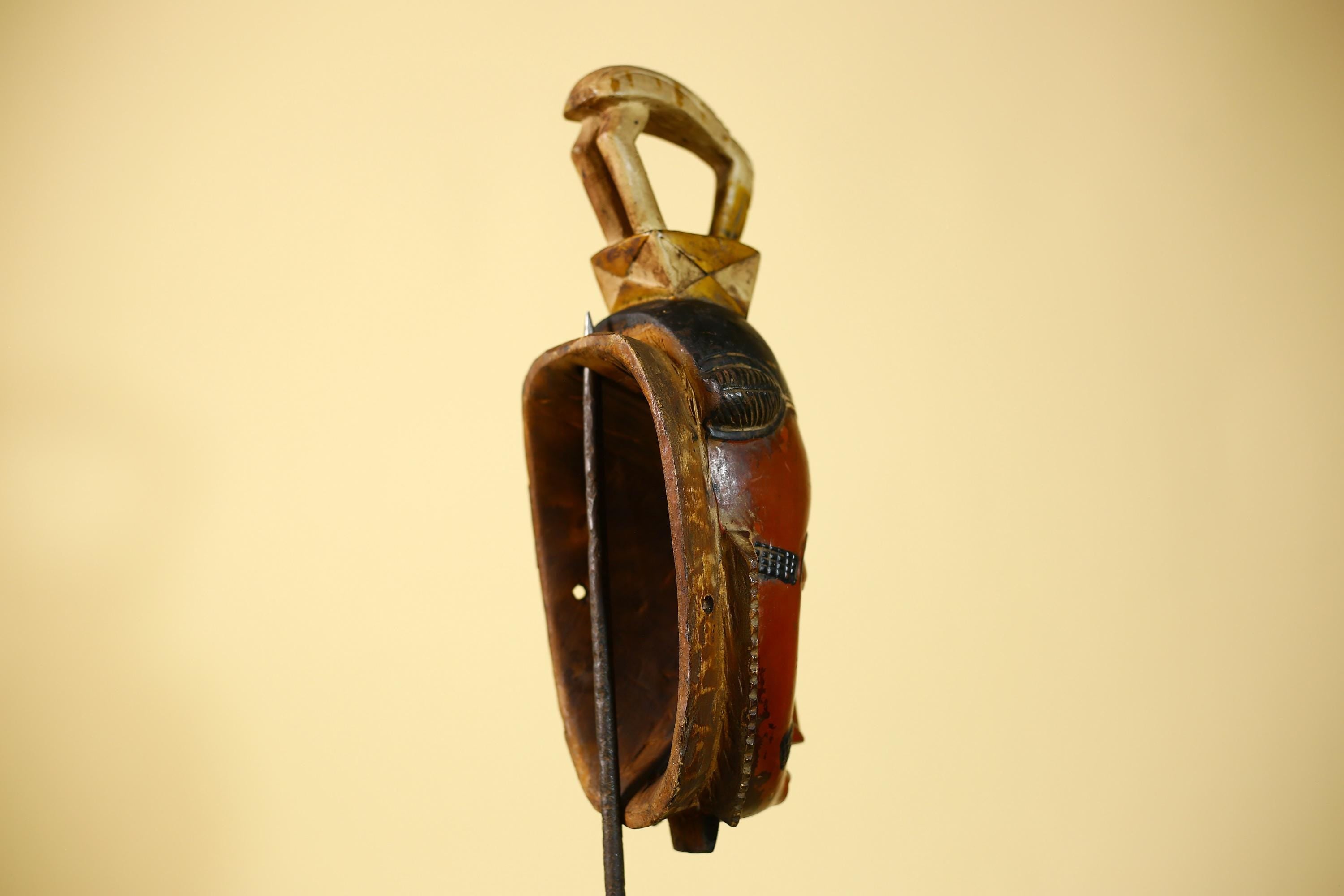 Rare African Baule Mask Wooden African Art Tribal Wall Art Vintage-G6097