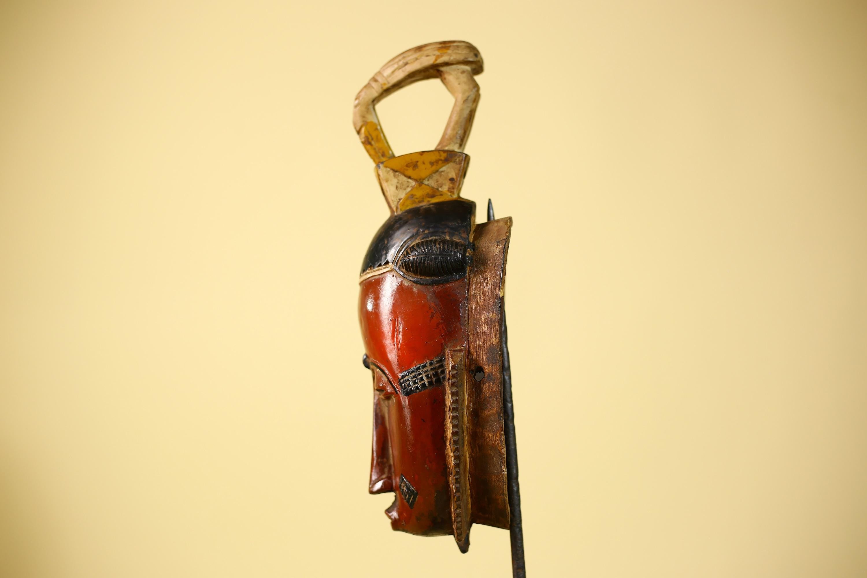 Rare African Baule Mask Wooden African Art Tribal Wall Art Vintage-G6097