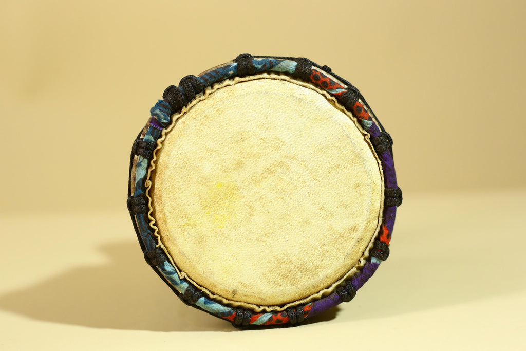 African Wooden Djembe Drum -Tribal Art Hand Carved African Decor-G6197