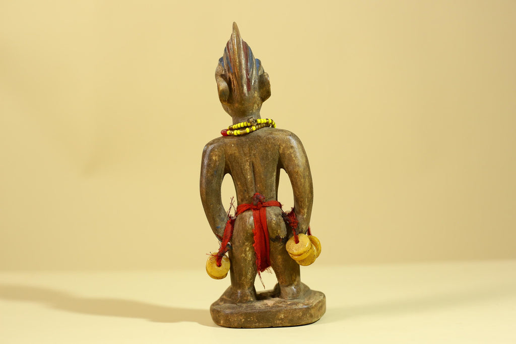 African Wooden Standing Figure- Tribal Art Hand Carved Vintage Statue-G6198