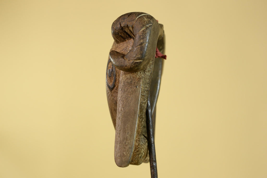 Antique African Wooden Ram Mask- Head Tribal Animal Art Carved Decor-G6199