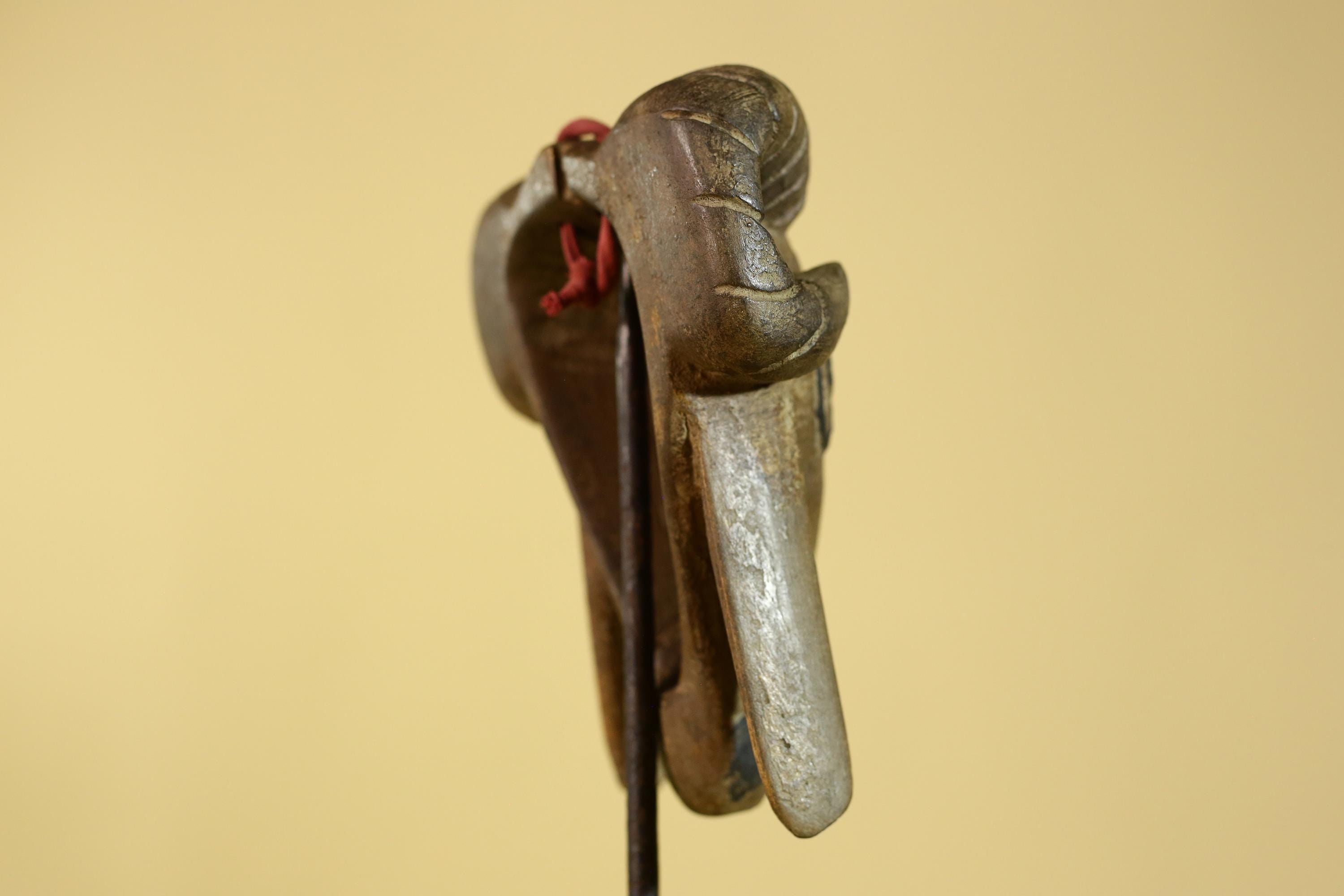 Antique African Wooden Ram Mask- Head Tribal Animal Art Carved Decor-G6199