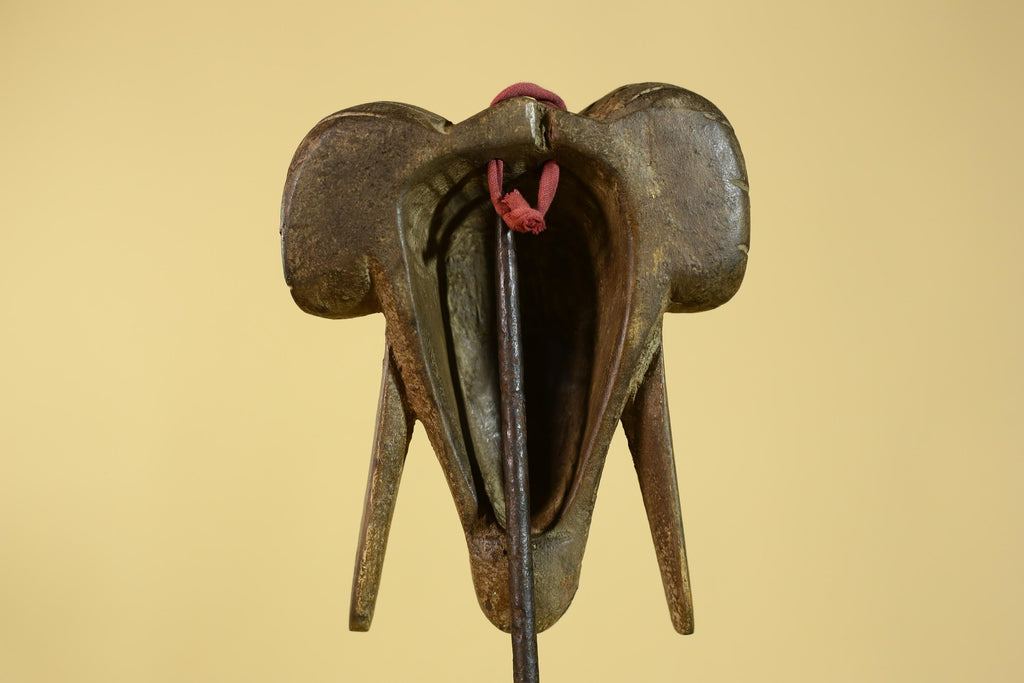 Antique African Wooden Ram Mask- Head Tribal Animal Art Carved Decor-G6199