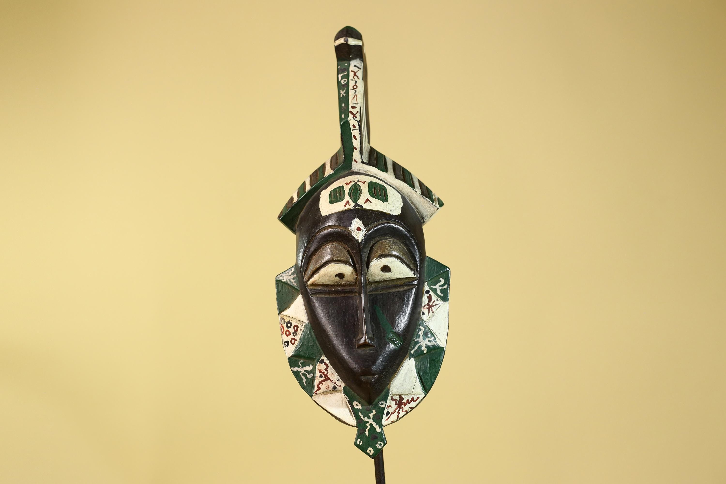 Hand Carved African Tribal Mask–Painted Wooden Ritual Mask For Wall Decor-G6200