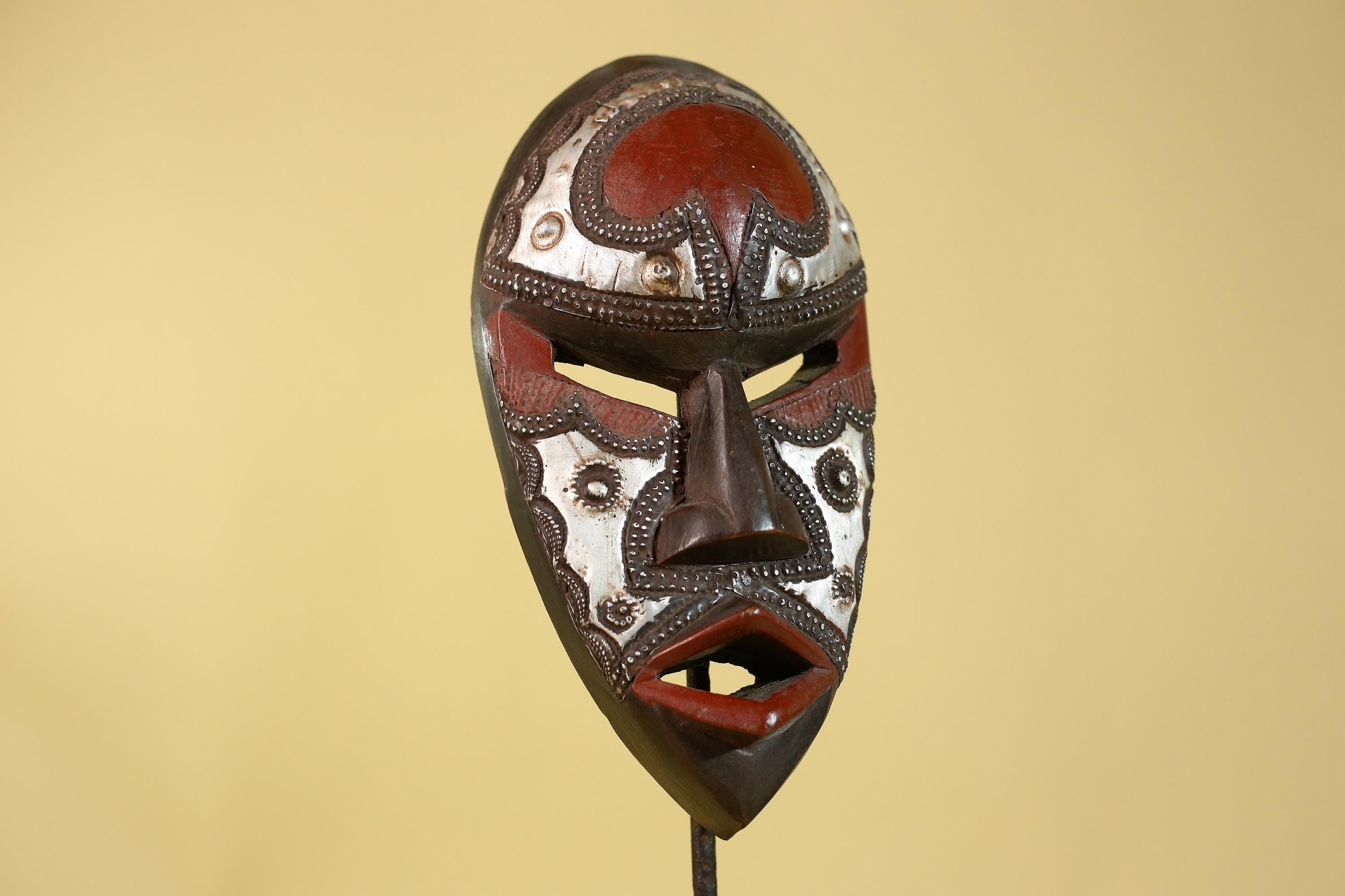 African Mask Tribal Wooden Mask- Wall Art Hand Carved Ceremonial Mask-G6201