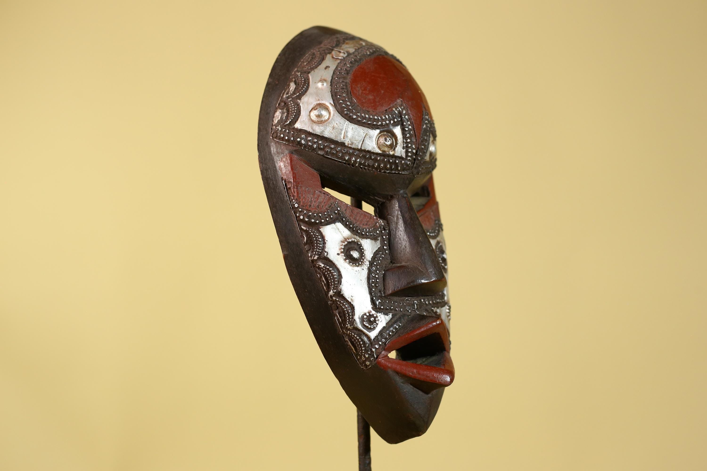 African Mask Tribal Wooden Mask- Wall Art Hand Carved Ceremonial Mask-G6201