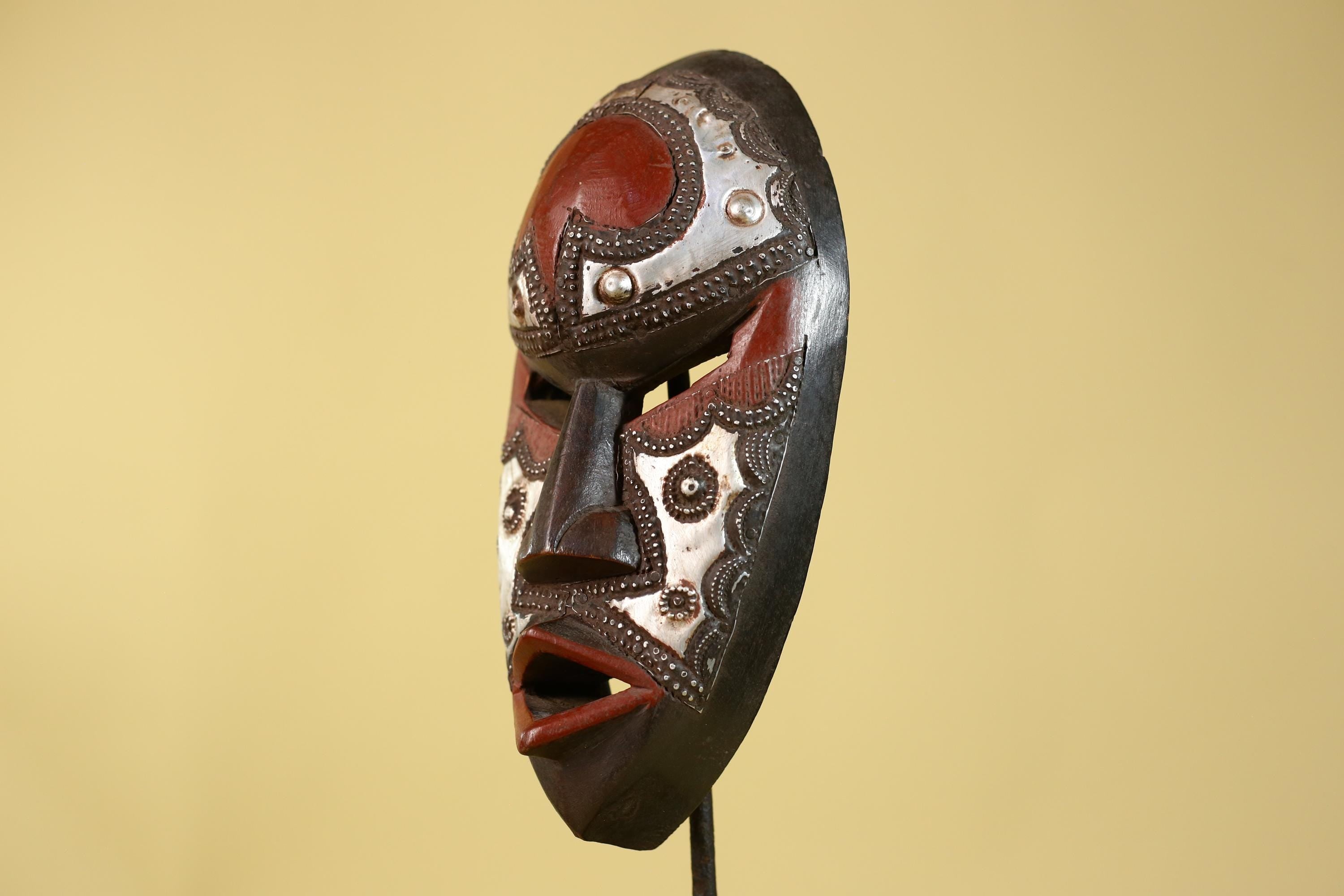African Mask Tribal Wooden Mask- Wall Art Hand Carved Ceremonial Mask-G6201