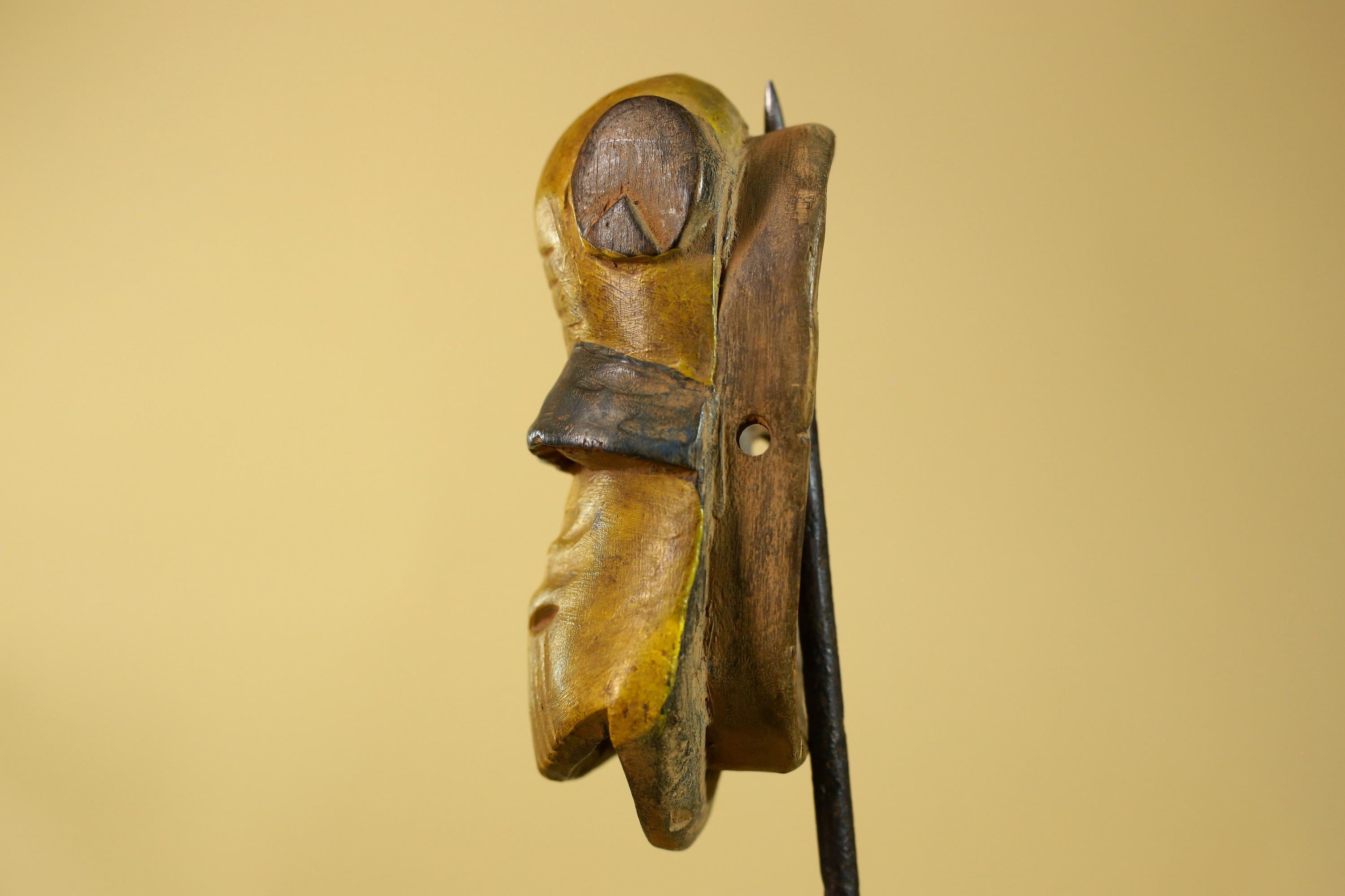 African Wooden Mask Baule Style- Tribal Mask Wall Art-G6202