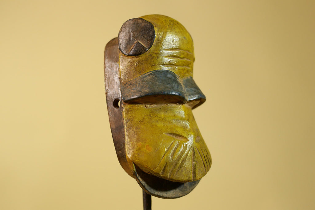 African Wooden Mask Baule Style- Tribal Mask Wall Art-G6202