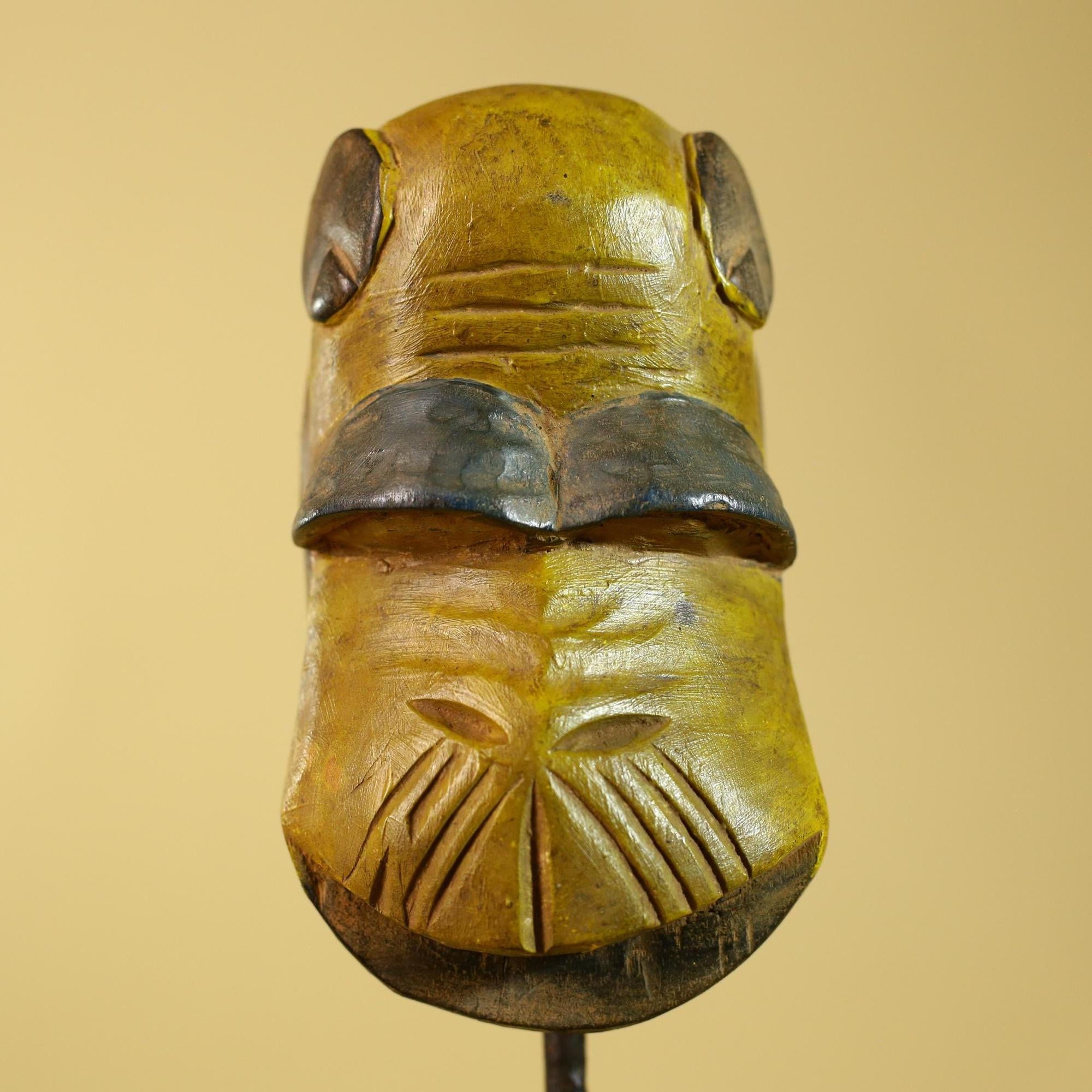 African Wooden Mask Baule Style- Tribal Mask Wall Art-G6202
