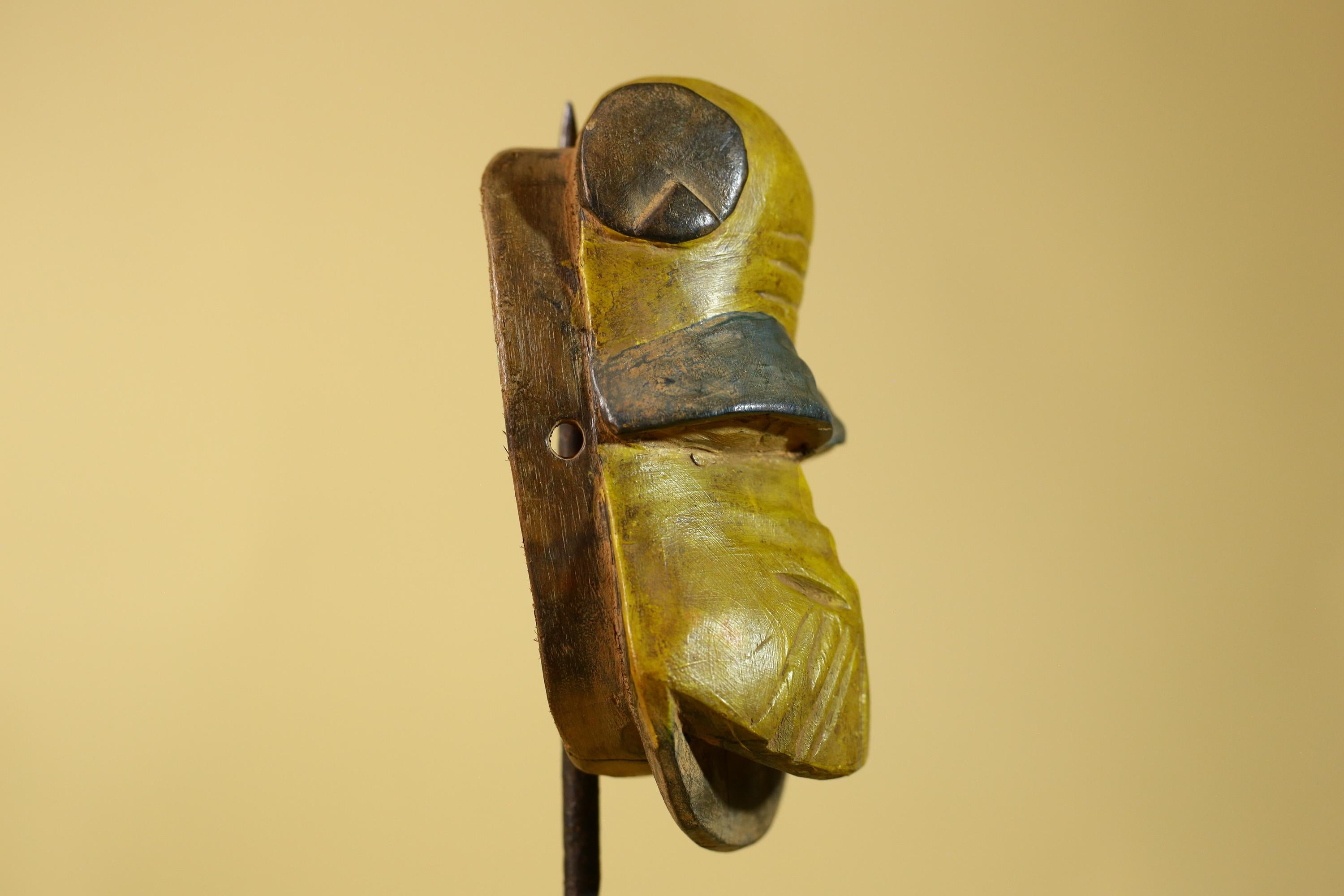 African Wooden Mask Baule Style- Tribal Mask Wall Art-G6202
