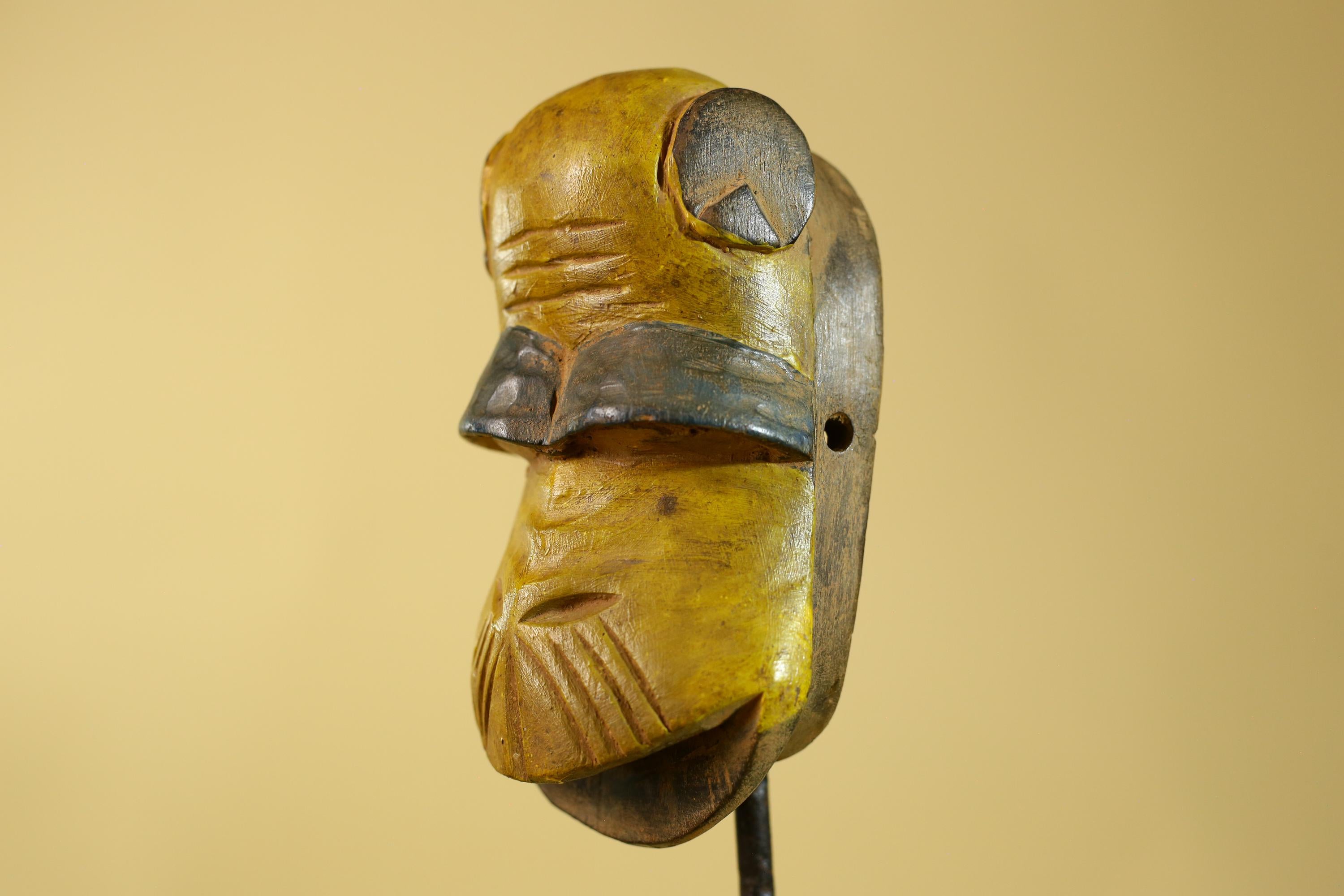 African Wooden Mask Baule Style- Tribal Mask Wall Art-G6202