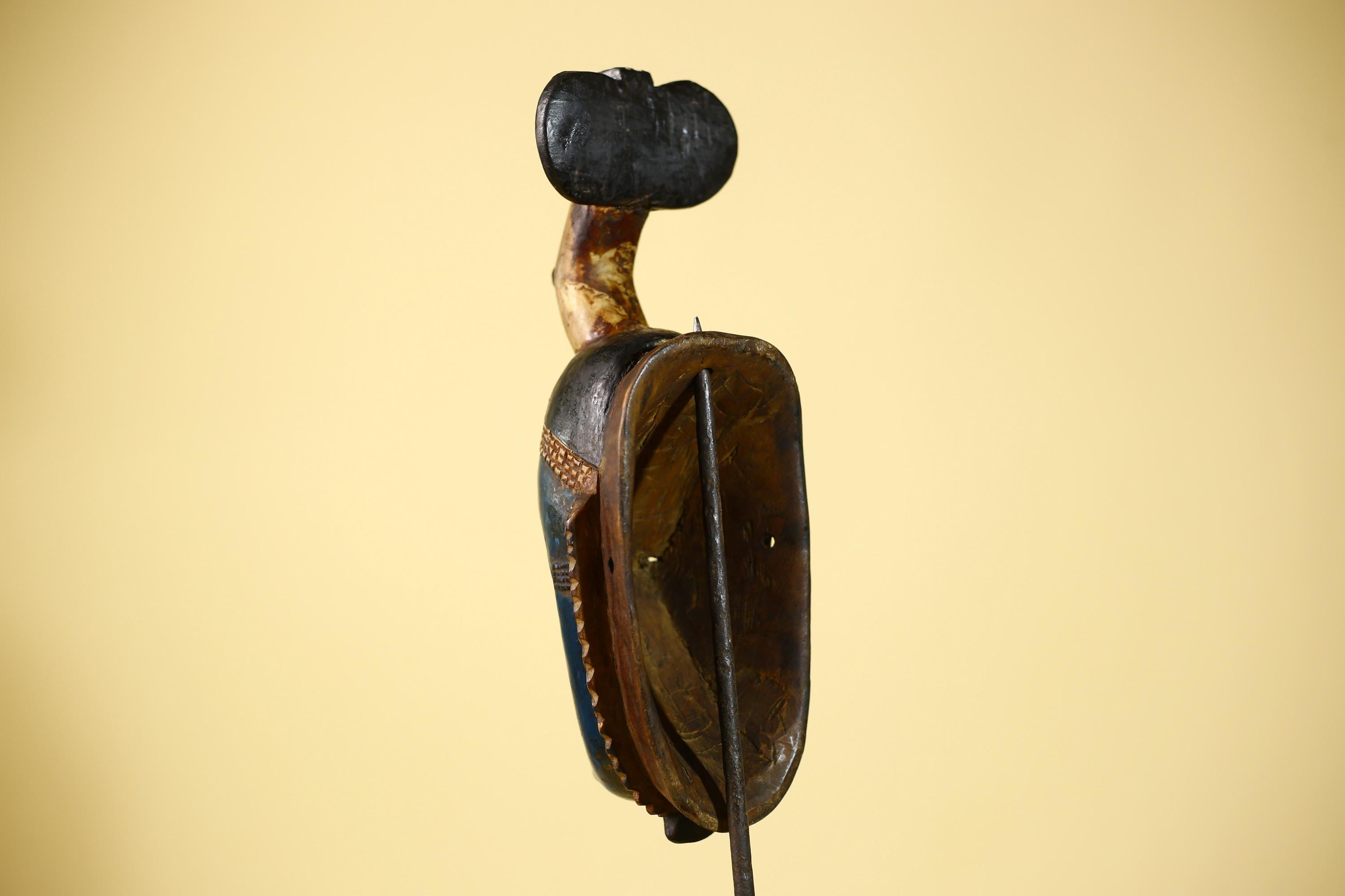 African Mask Wooden Art Baule Tribal Wall Vintage Handmade-G6104