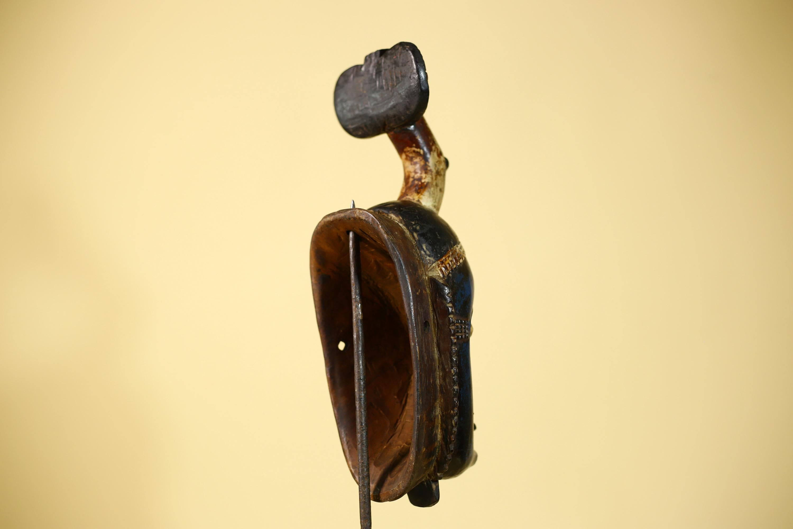 African Mask Wooden Art Baule Tribal Wall Vintage Handmade-G6104