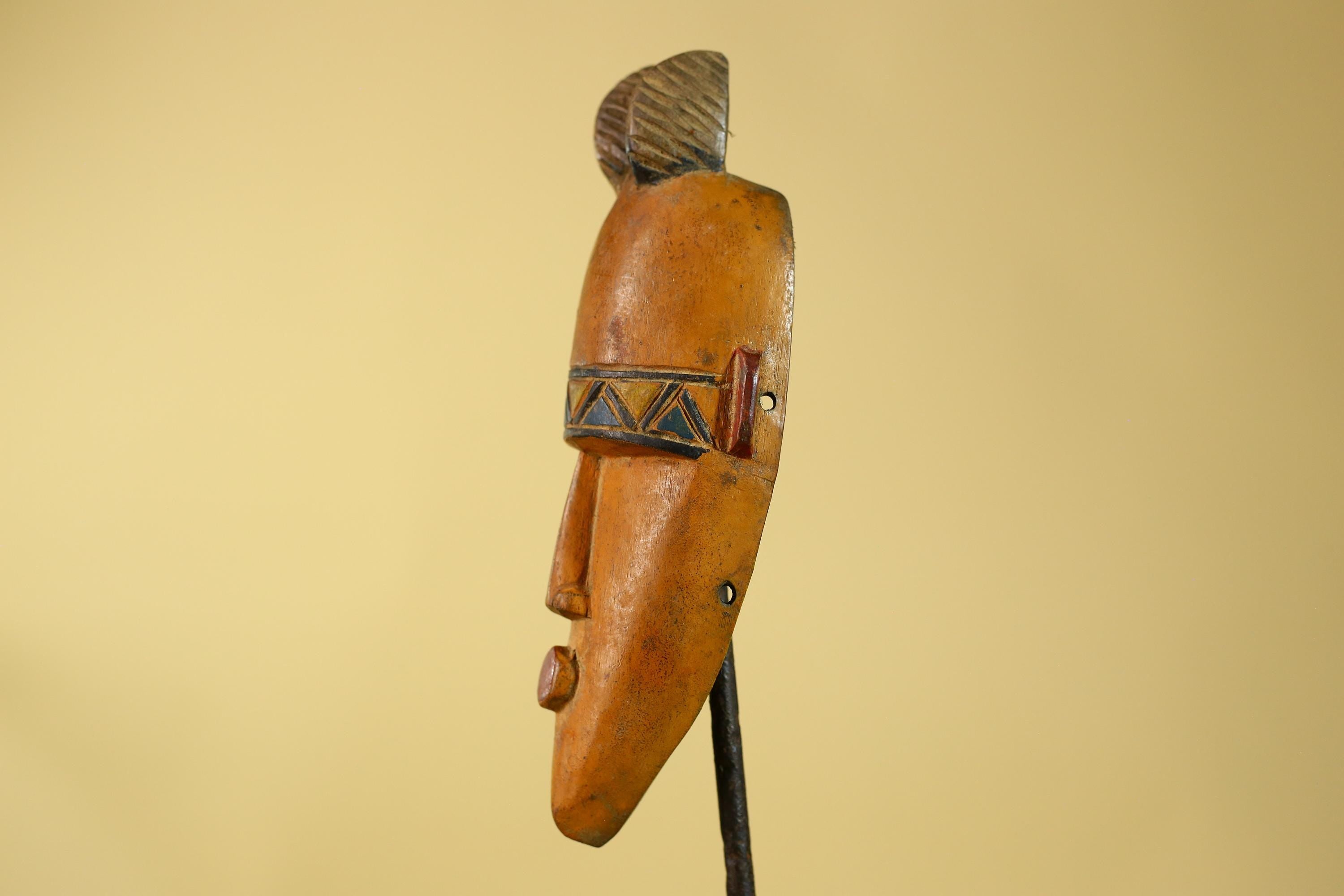 African Wooden Mask in Baule Style – Hand Carved Tribal African Art-G6204