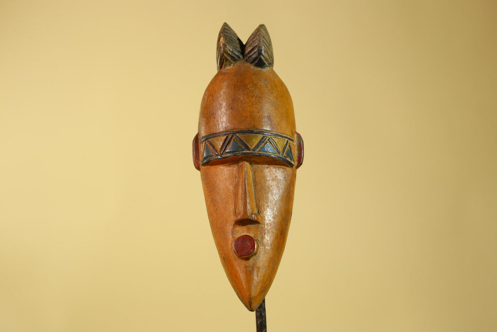 African Wooden Mask in Baule Style – Hand Carved Tribal African Art-G6204