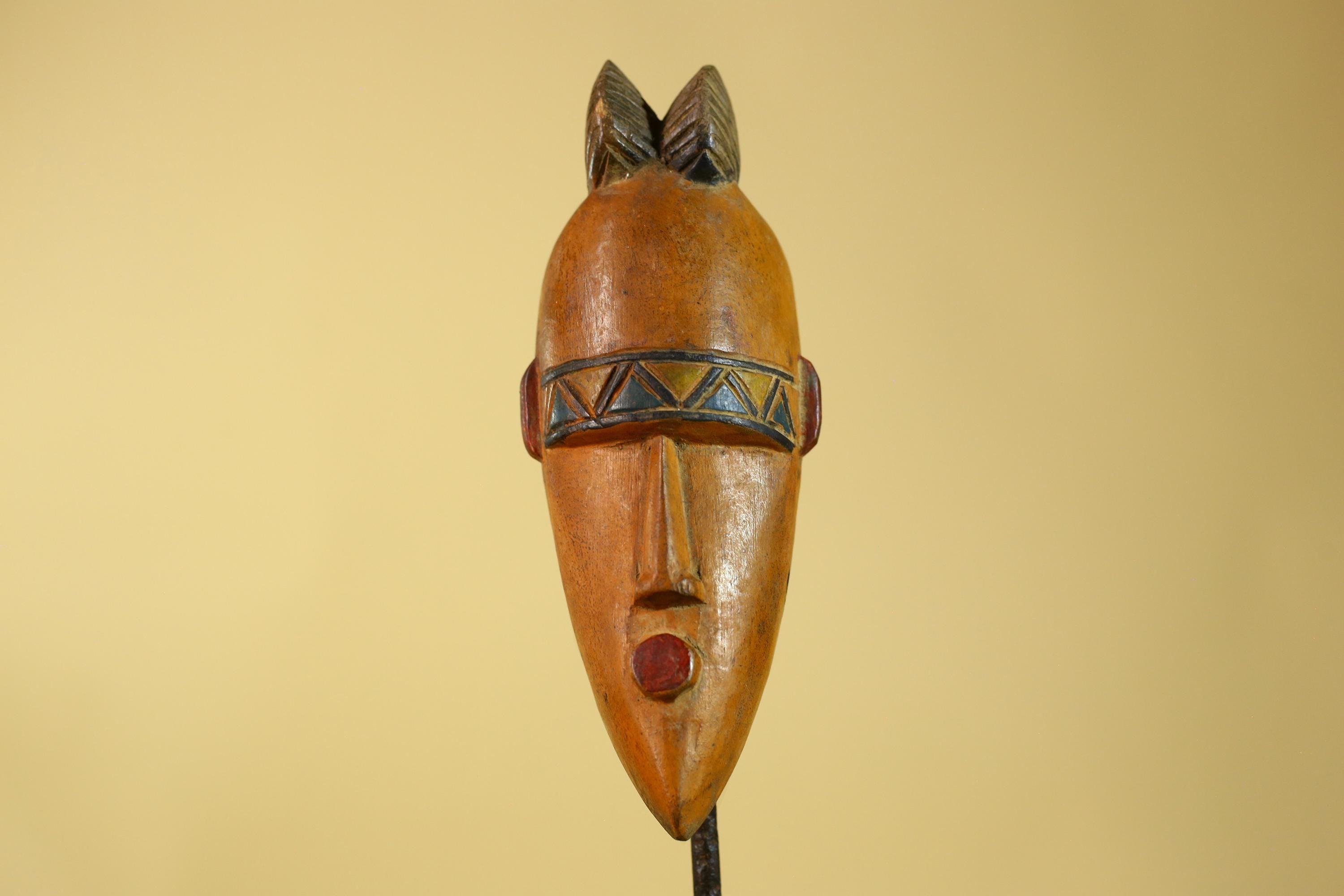 African Wooden Mask in Baule Style – Hand Carved Tribal African Art-G6204