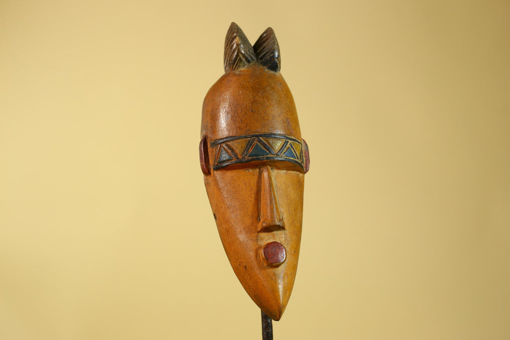 African Wooden Mask in Baule Style – Hand Carved Tribal African Art-G6204