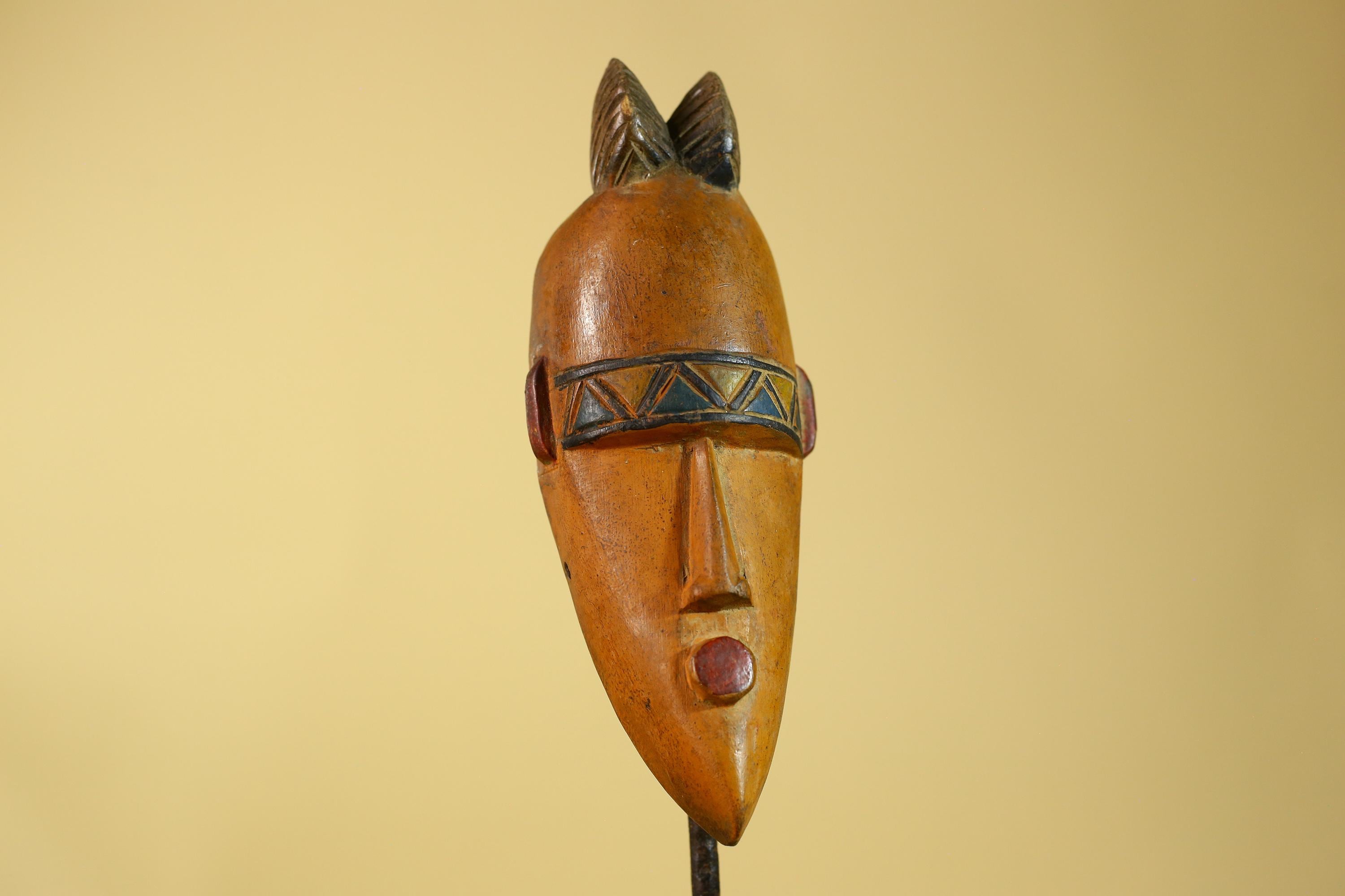 African Wooden Mask in Baule Style – Hand Carved Tribal African Art-G6204