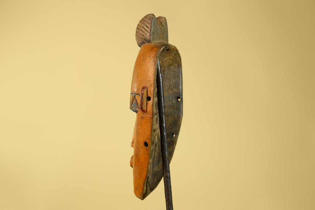 African Wooden Mask in Baule Style – Hand Carved Tribal African Art-G6204