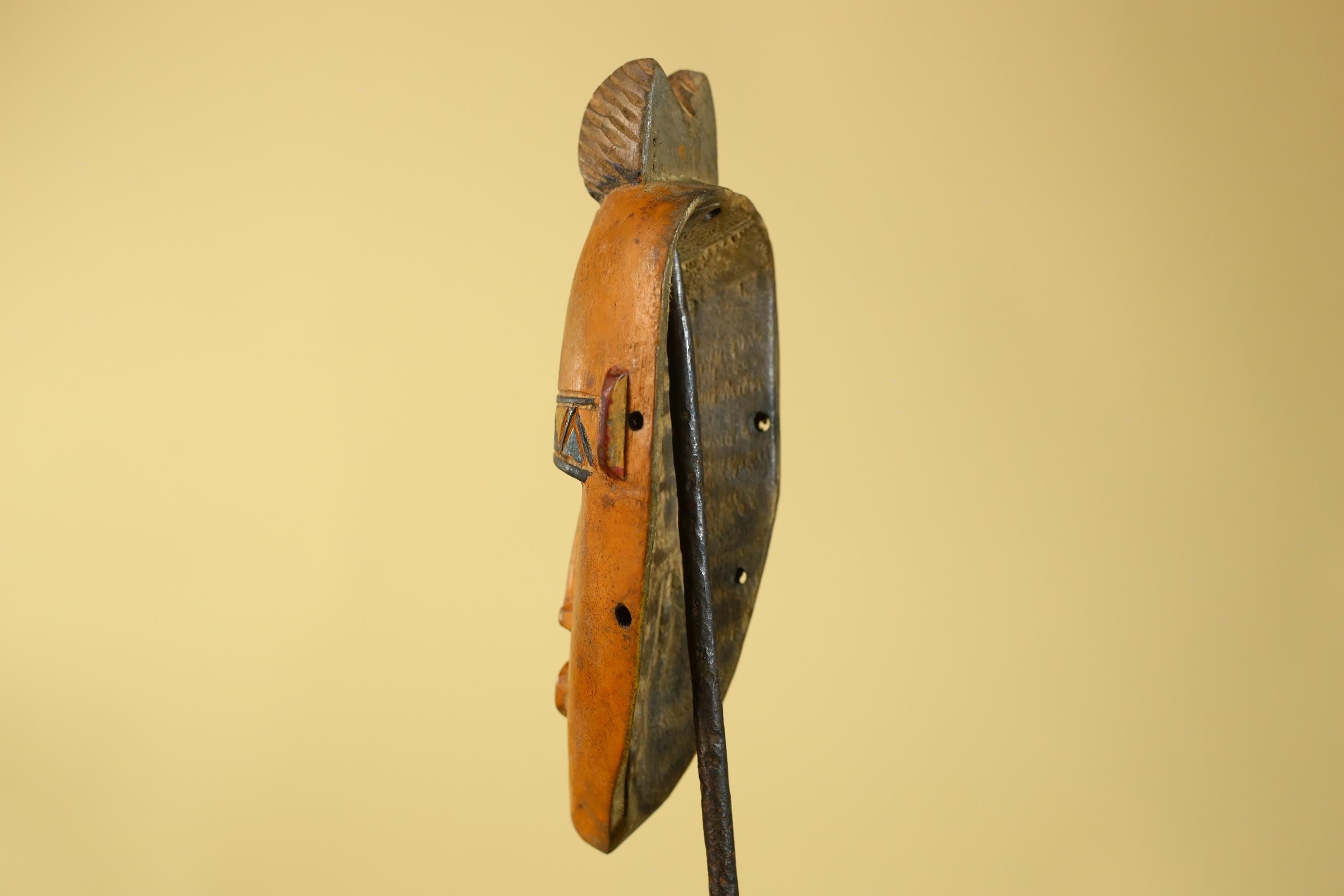 African Wooden Mask in Baule Style – Hand Carved Tribal African Art-G6204