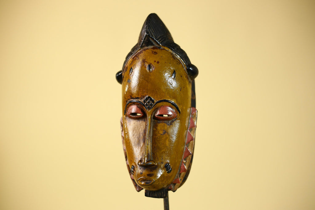 Rare African Baule Mask Handmade Wooden  Tribal Wall Art-G6105