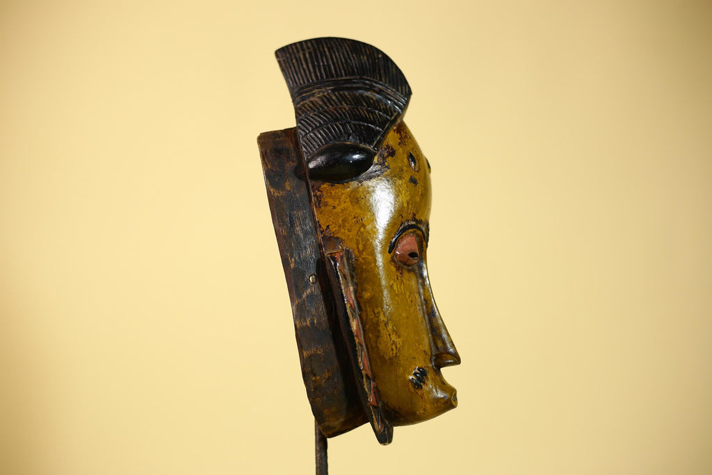 Rare African Baule Mask Handmade Wooden  Tribal Wall Art-G6105