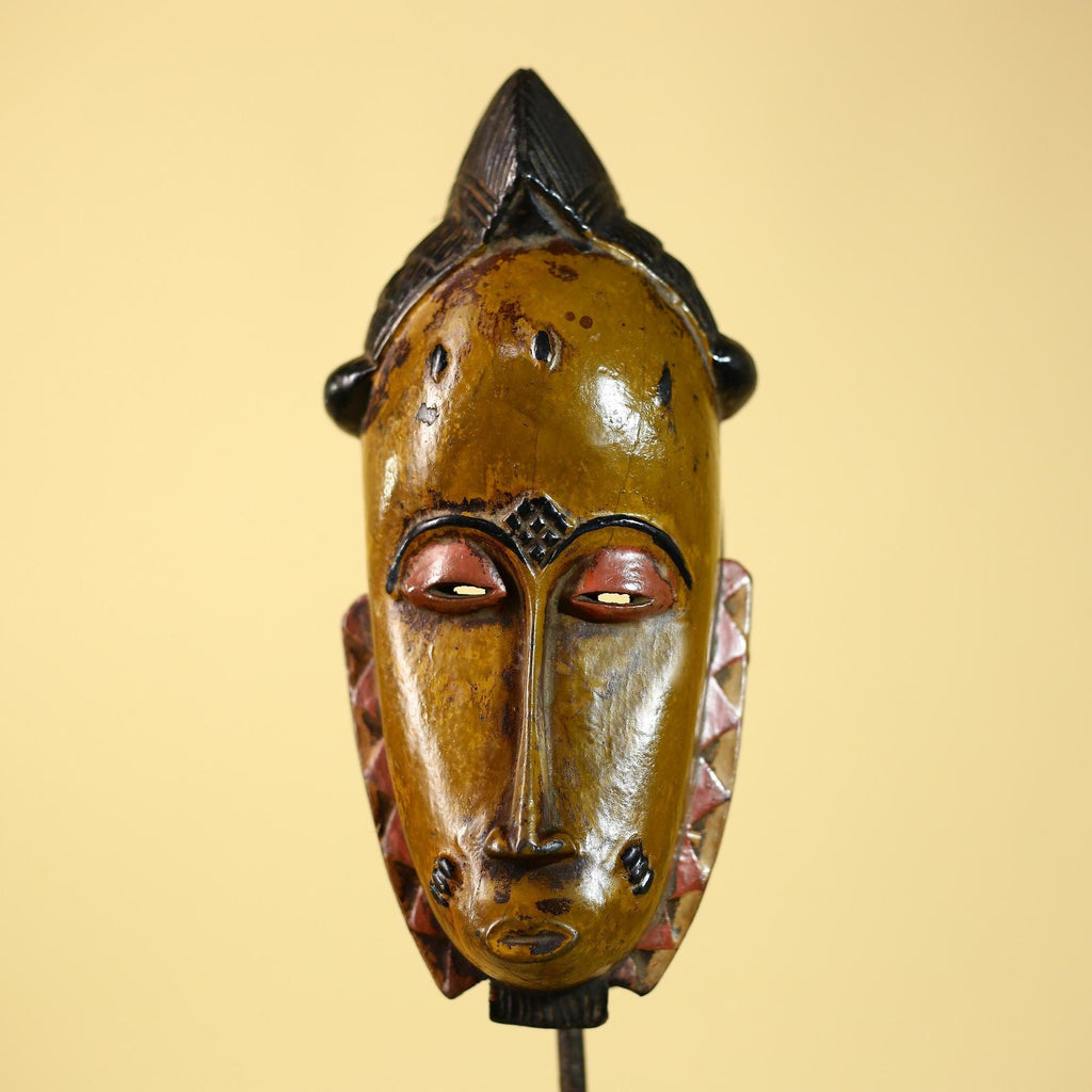 Rare African Baule Mask Handmade Wooden  Tribal Wall Art-G6105