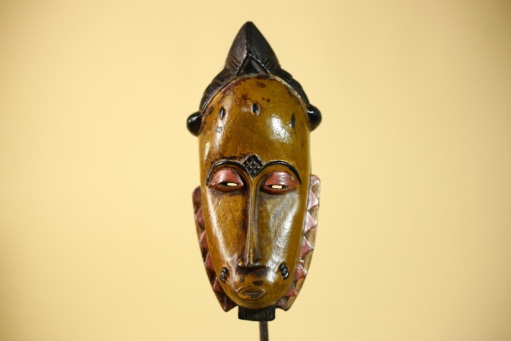Rare African Baule Mask Handmade Wooden  Tribal Wall Art-G6105