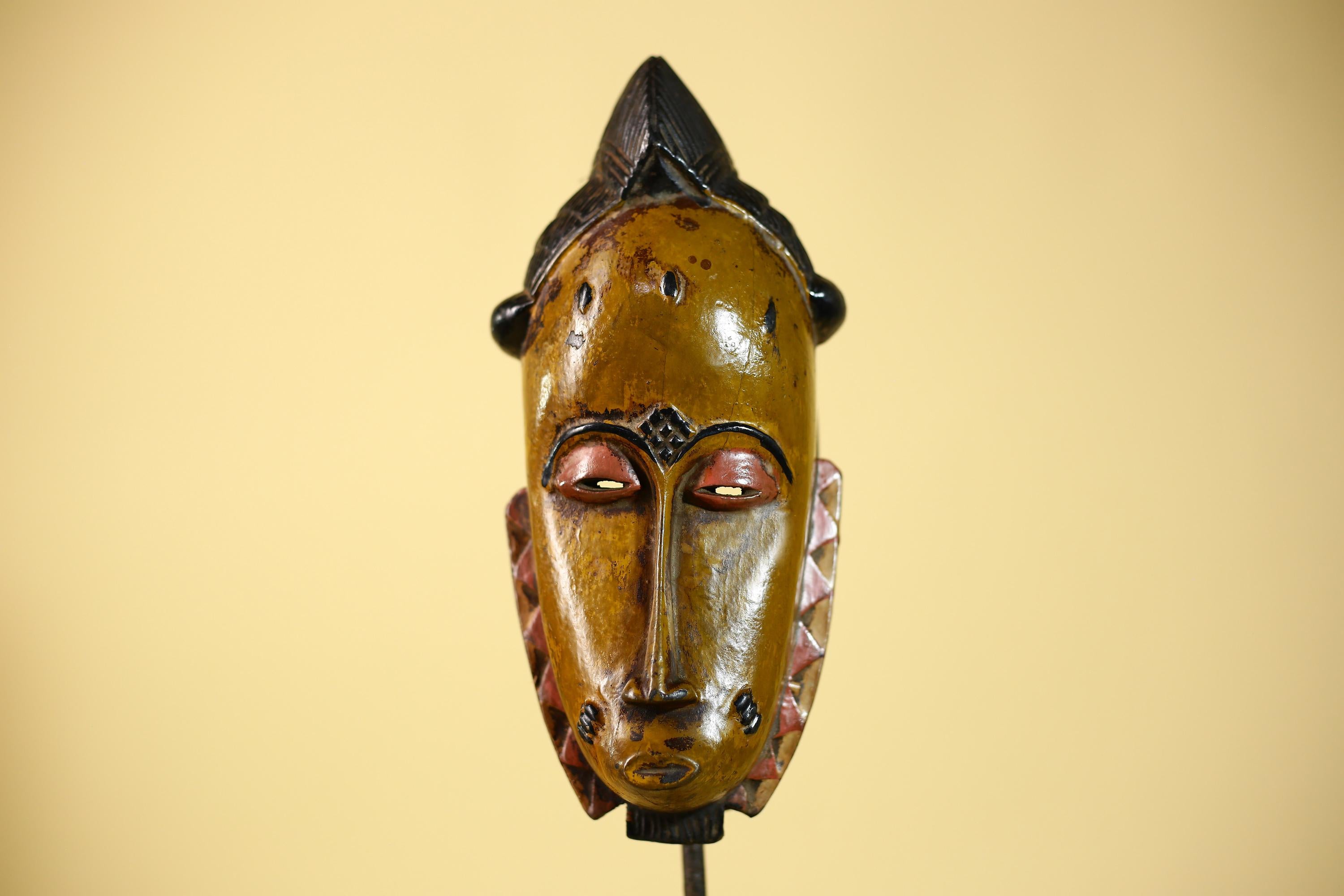 Rare African Baule Mask Handmade Wooden  Tribal Wall Art-G6105