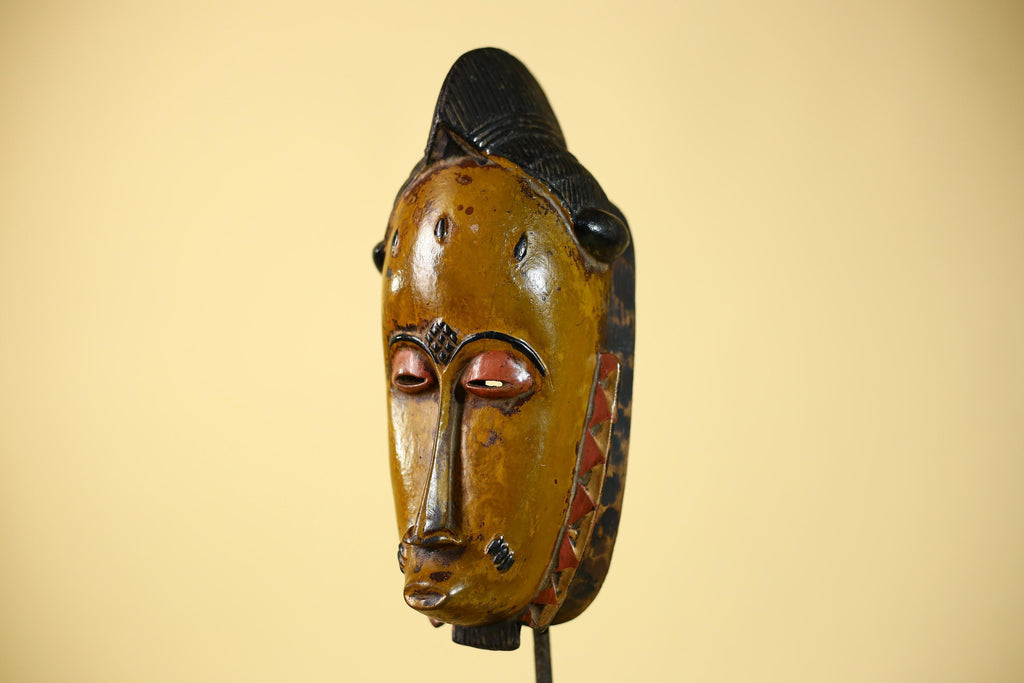 Rare African Baule Mask Handmade Wooden  Tribal Wall Art-G6105
