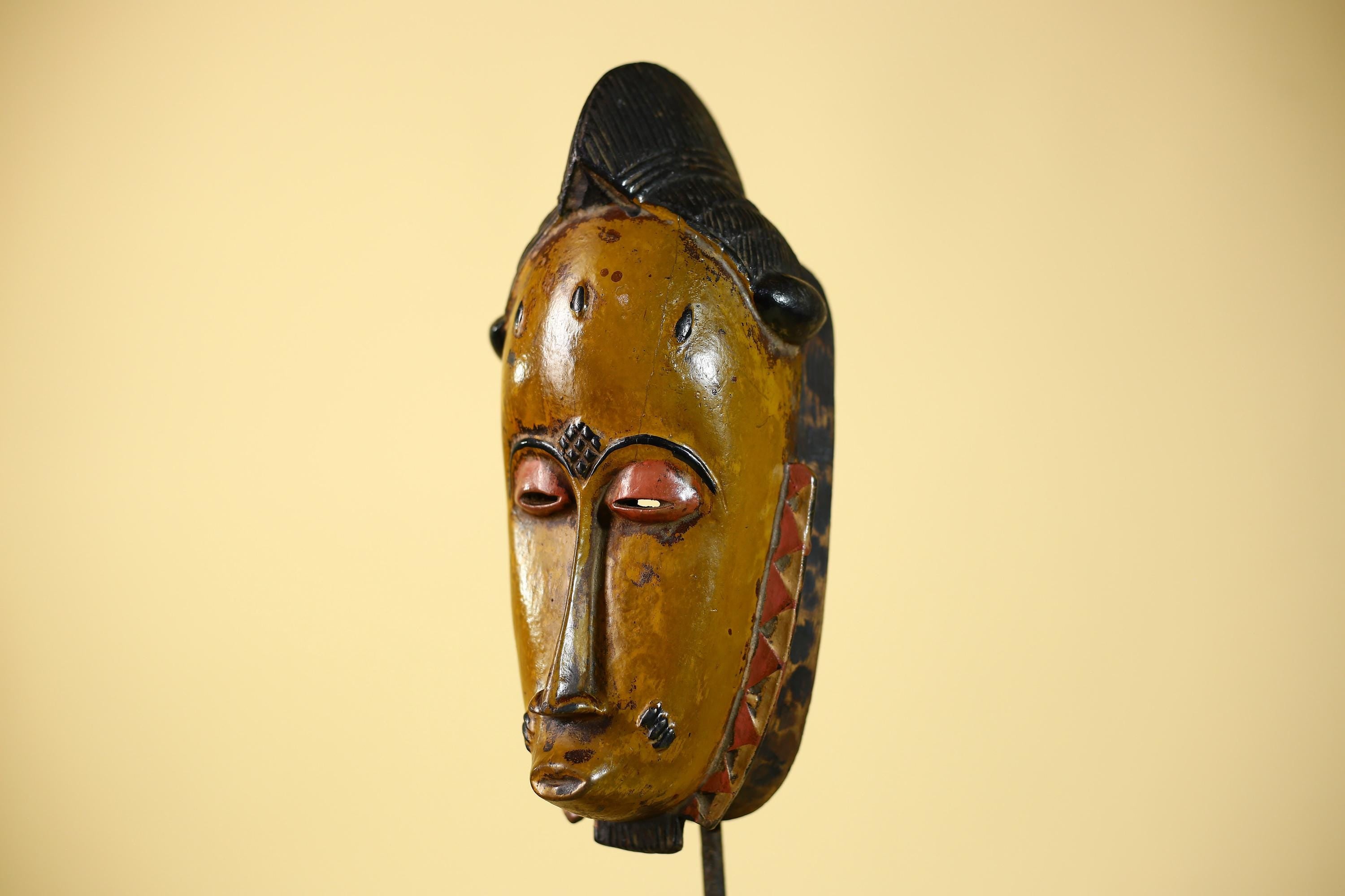 Rare African Baule Mask Handmade Wooden  Tribal Wall Art-G6105