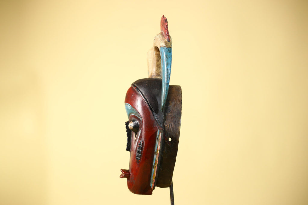 Large African Mask Guro Wooden Tribal Handmade Vintage Wall Art-G6107