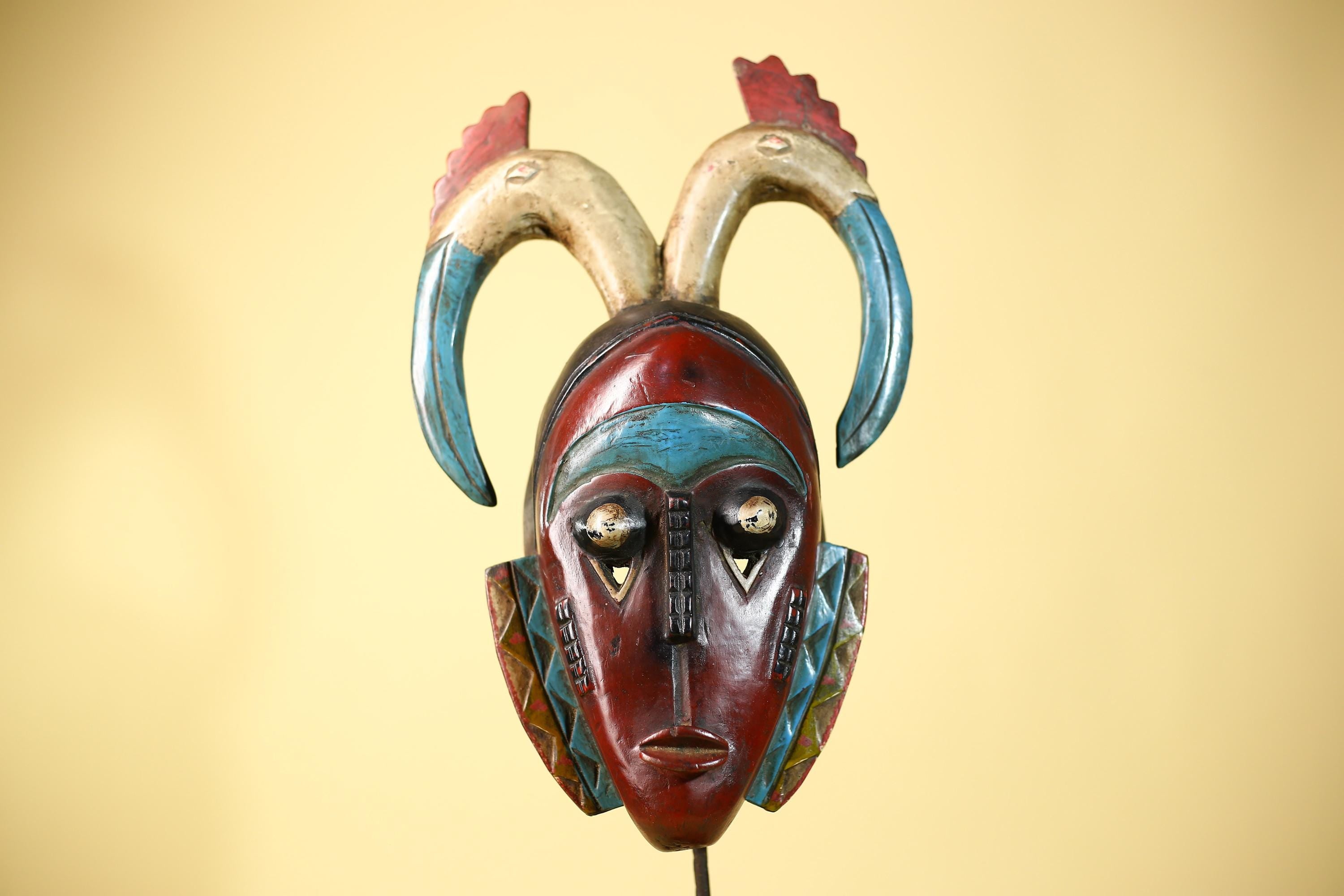 Large African Mask Guro Wooden Tribal Handmade Vintage Wall Art-G6107