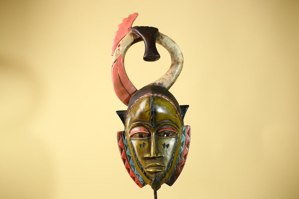 Baule African Mask Wooden Art Handmade Tribal Wall Art-G6109