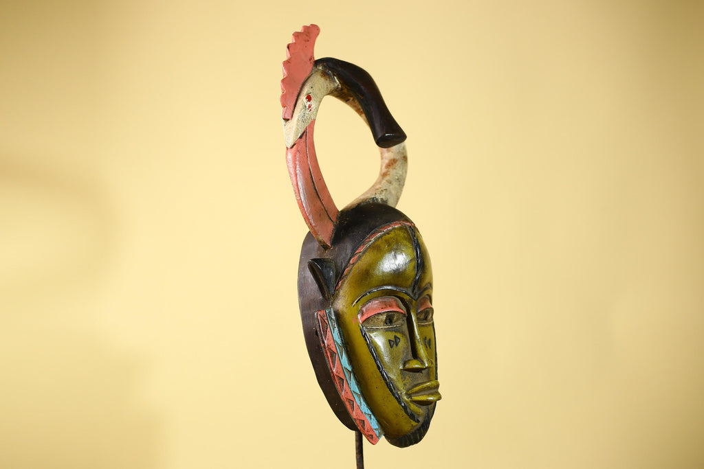 Baule African Mask Wooden Art Handmade Tribal Wall Art-G6109