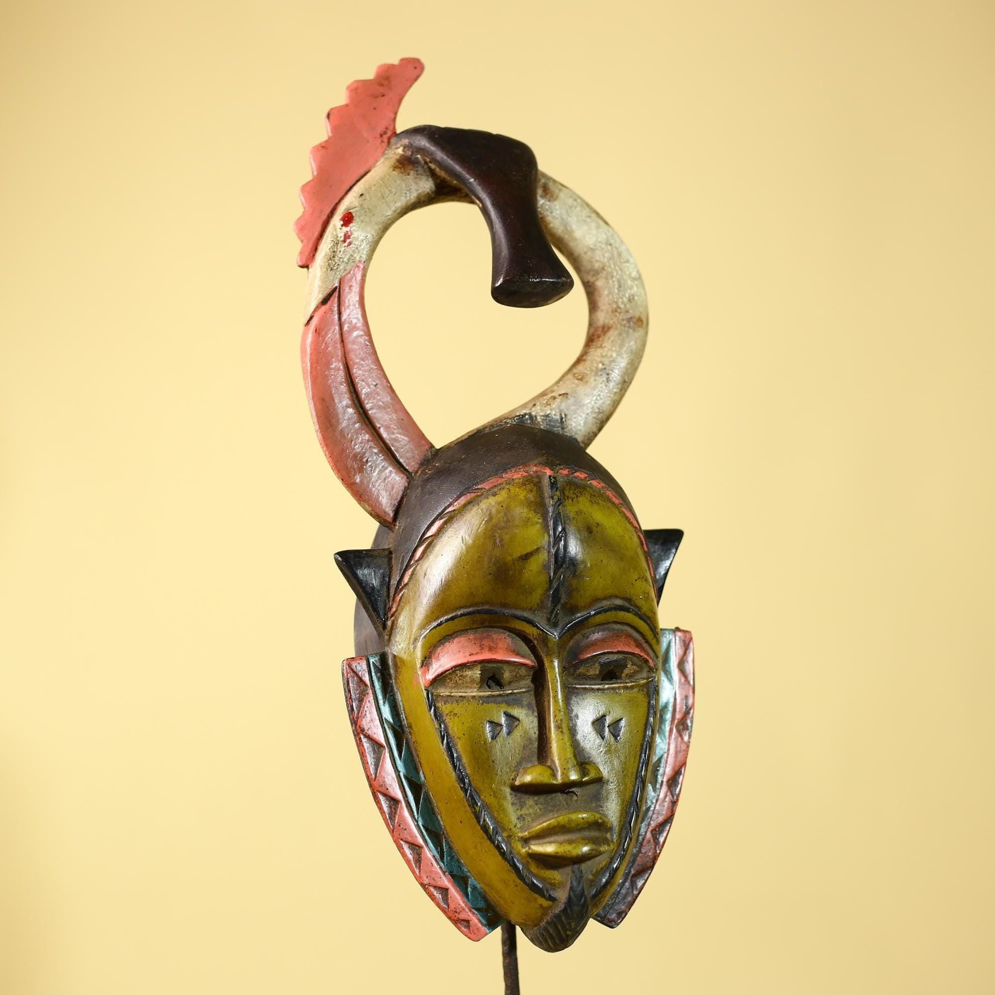 Baule African Mask Wooden Art Handmade Tribal Wall Art-G6109