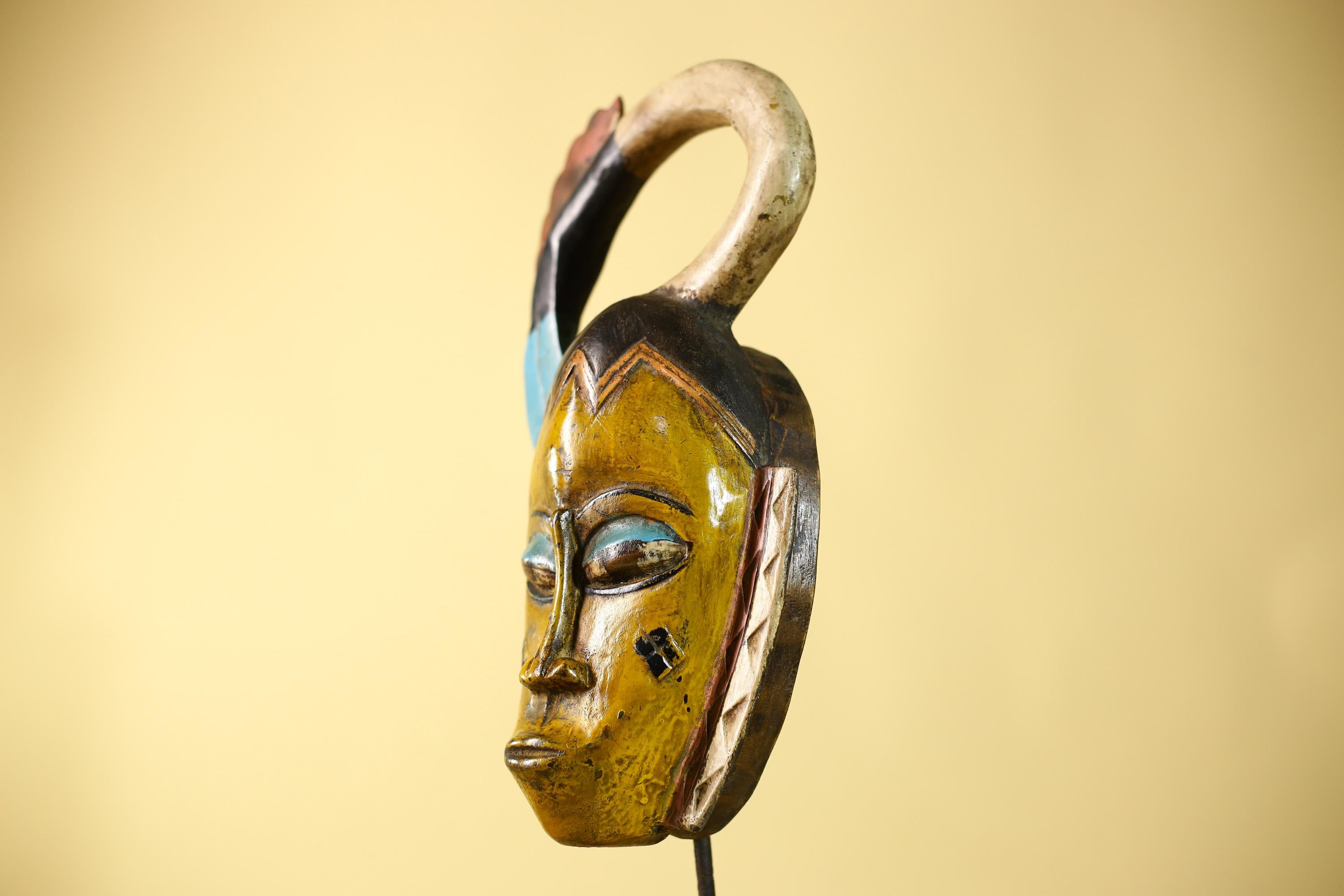 Handmade African Mask cote d'ivoire baule Wooden Vintage Tribal Wall Art -G6110