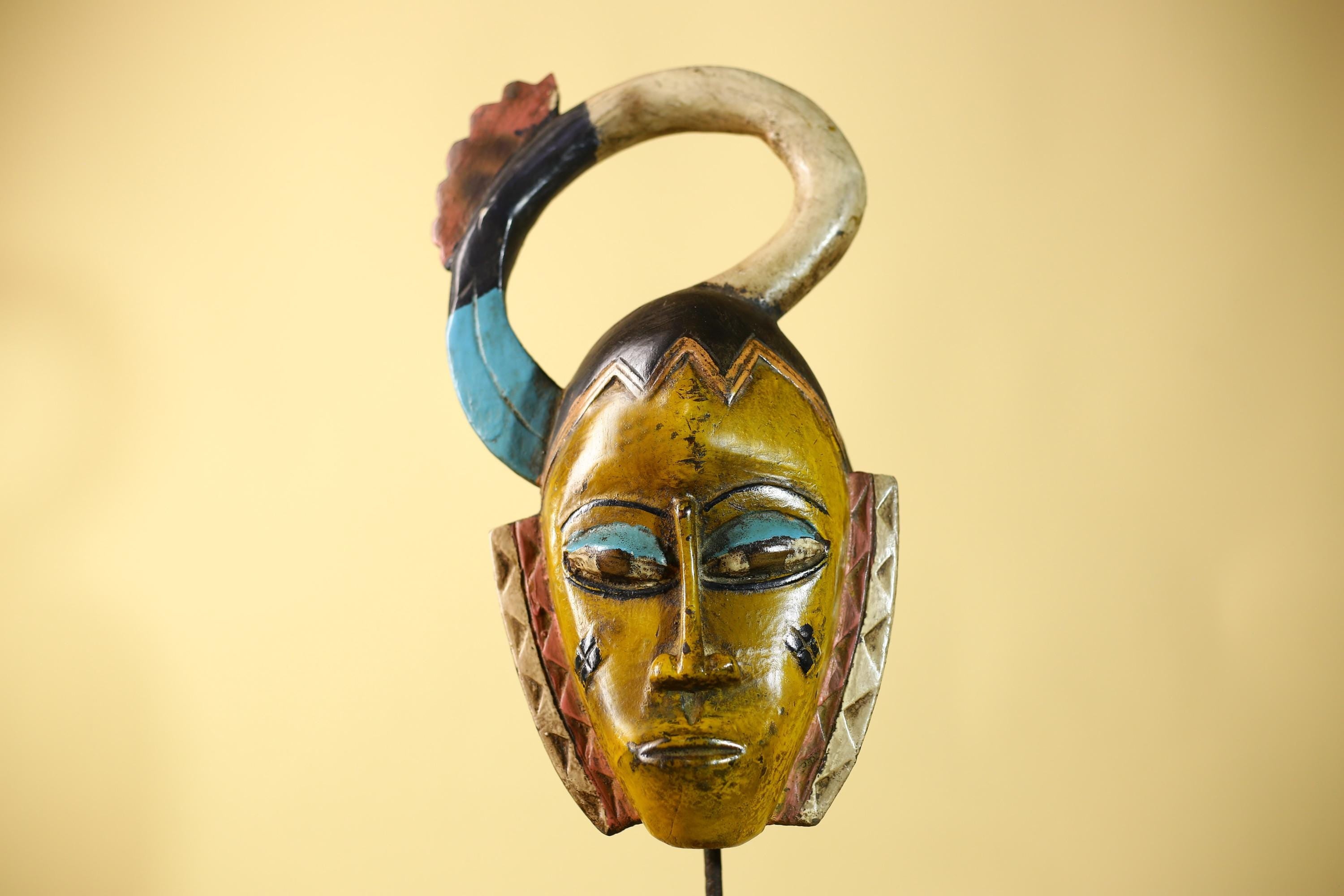 Handmade African Mask cote d'ivoire baule Wooden Vintage Tribal Wall Art -G6110