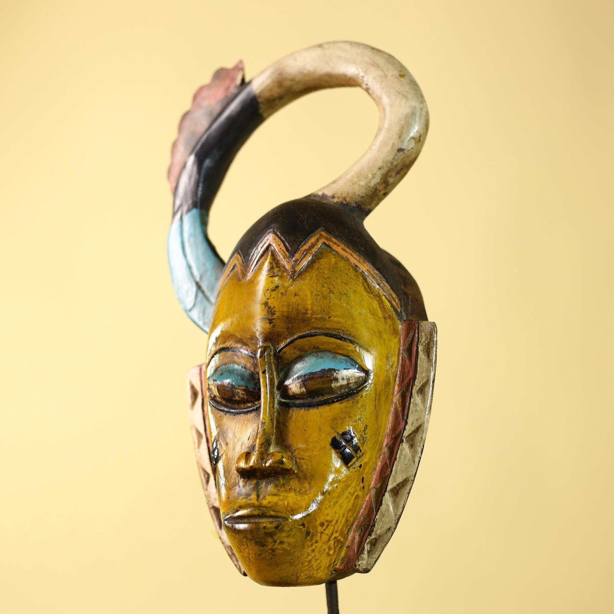 Handmade African Mask cote d'ivoire baule Wooden Vintage Tribal Wall Art -G6110