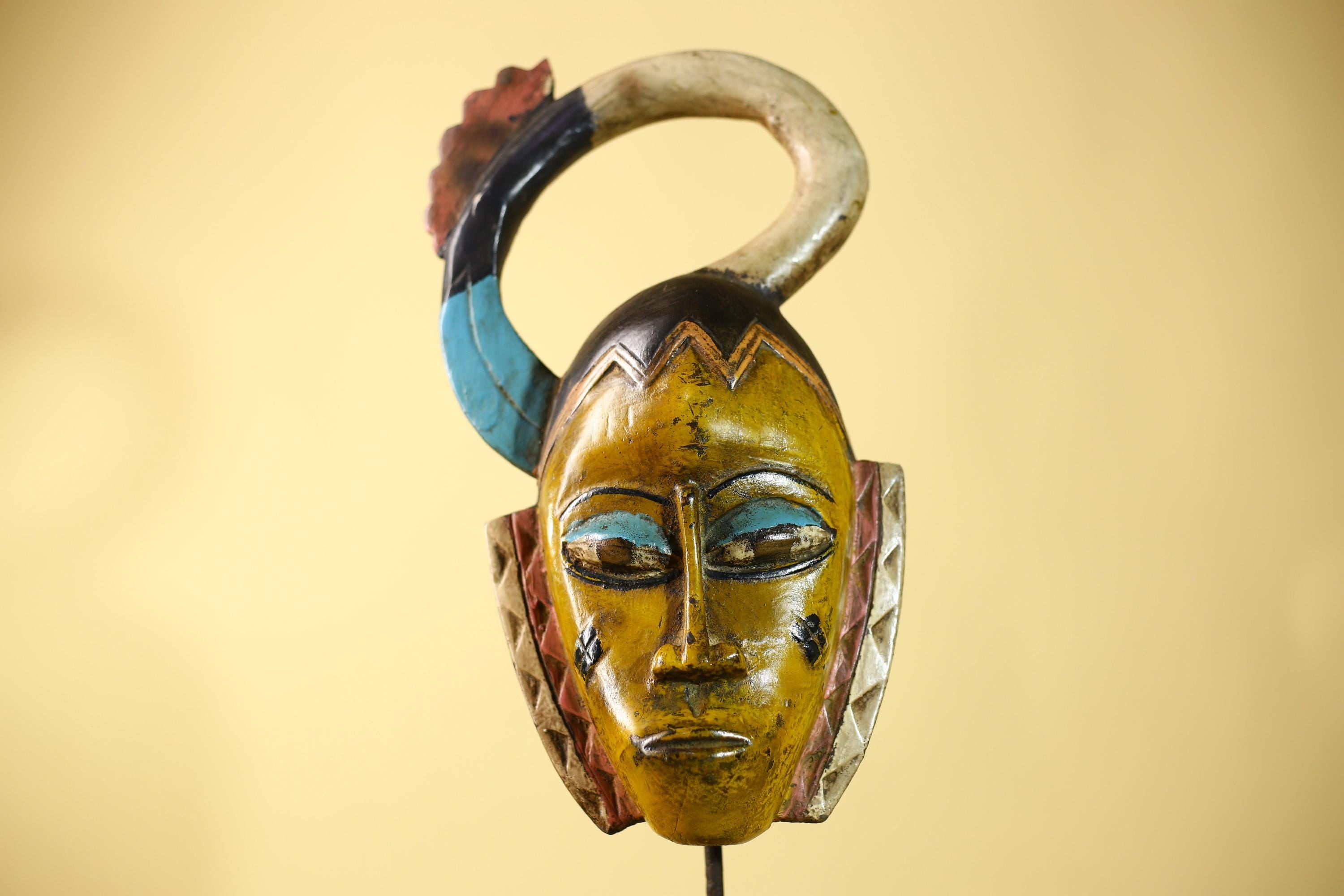 Handmade African Mask cote d'ivoire baule Wooden Vintage Tribal Wall Art -G6110